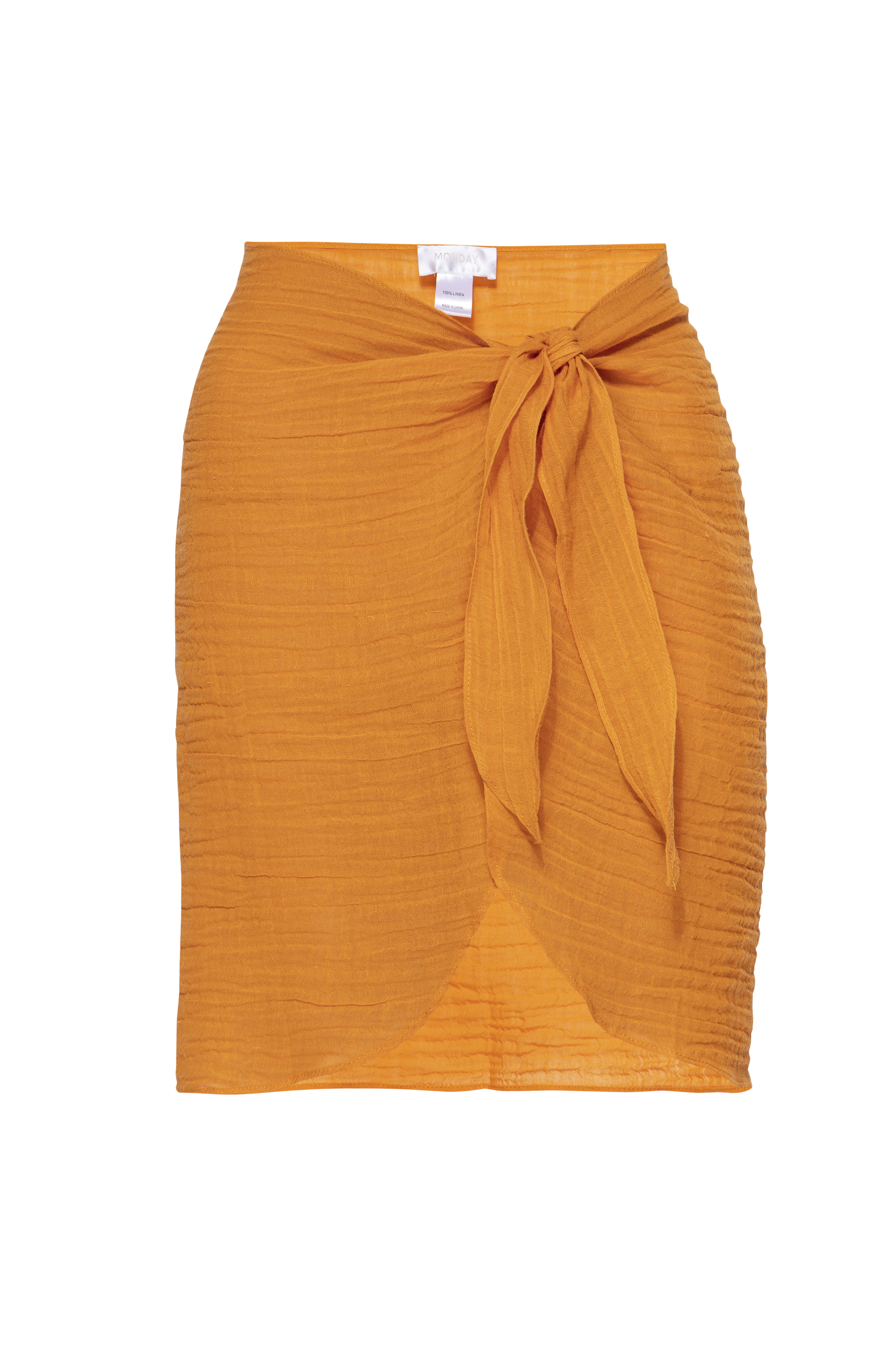 SOUTH BEACH SARONG - BURNT ORANGE CRINKLE