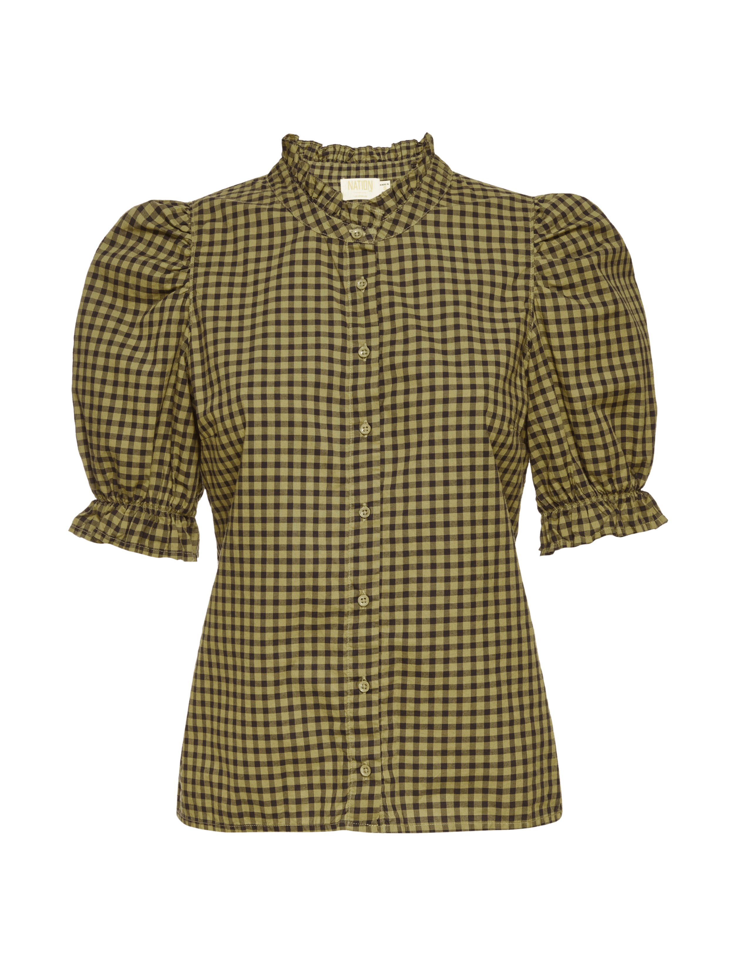 NATION LTD Suzette Puff Sleeve Button Up 