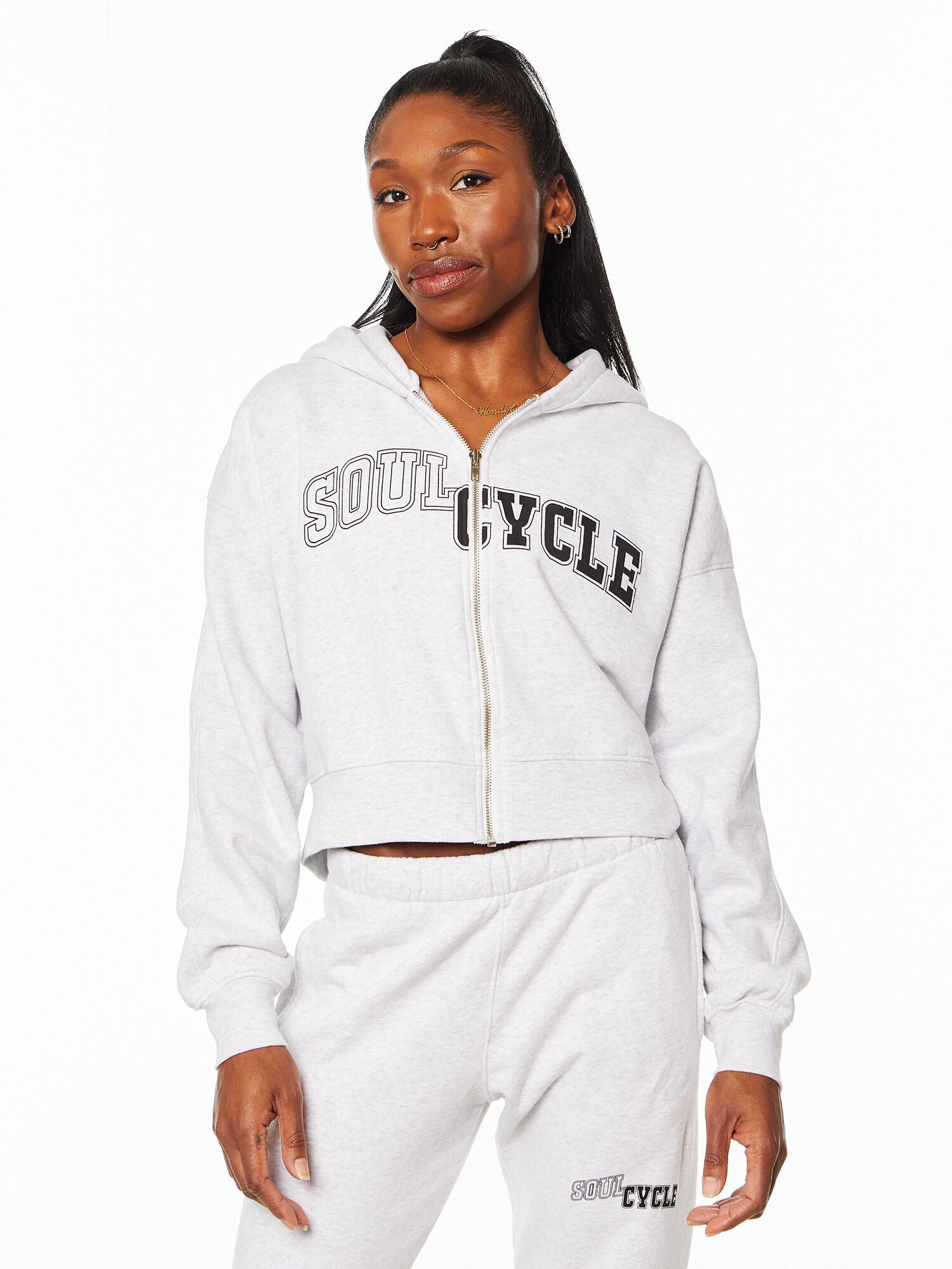 Marissa Cropped Zip Up Hoodie | Soul by SoulCycle