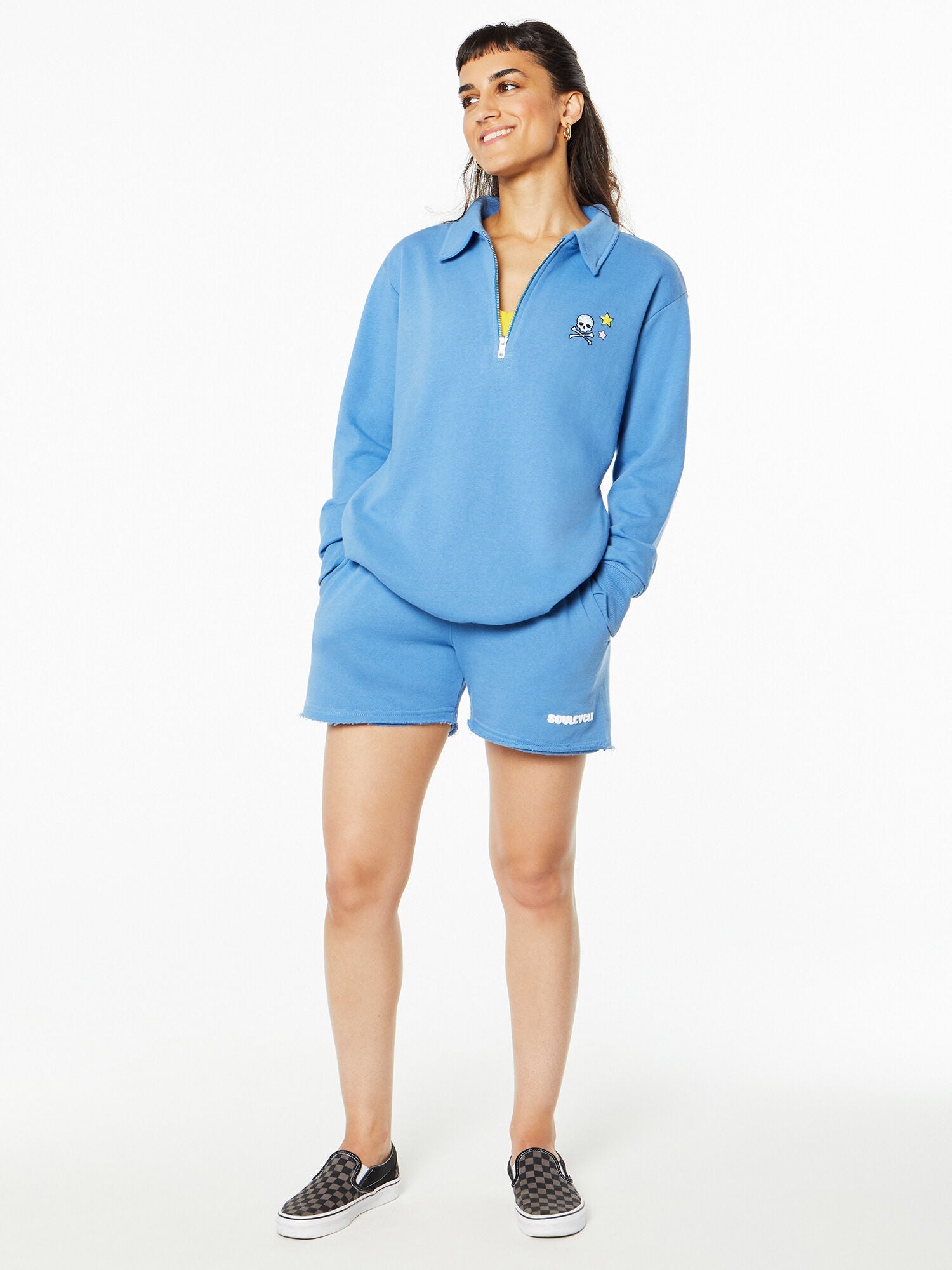 Drew 1/4 Zip Sweatshirt Blue | Soul by SoulCycle