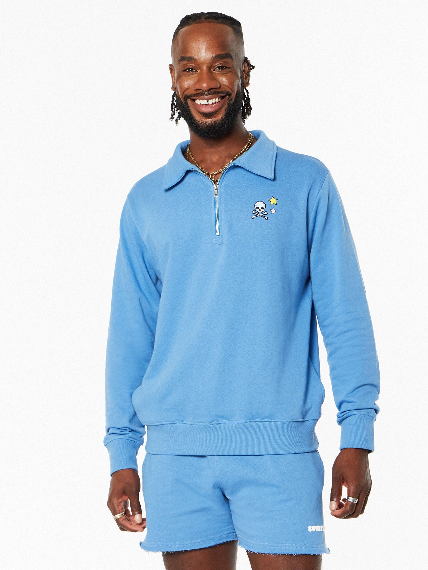 Drew 1/4 Zip Sweatshirt Blue | Soul by SoulCycle