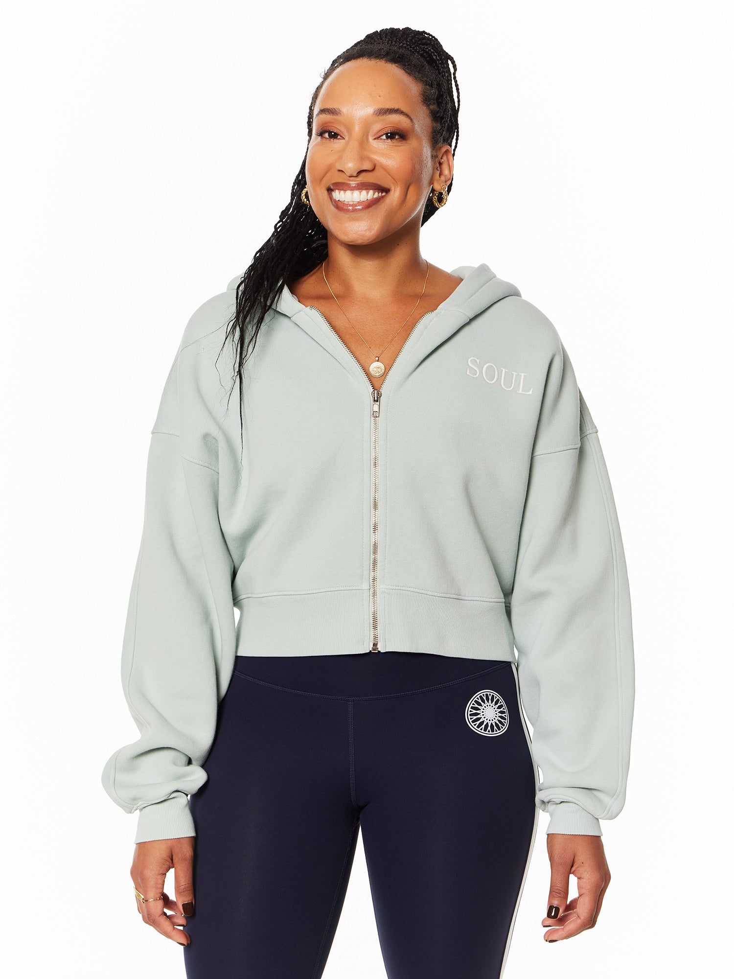 Marissa Cropped Zip Up Hoodie | Soul by SoulCycle