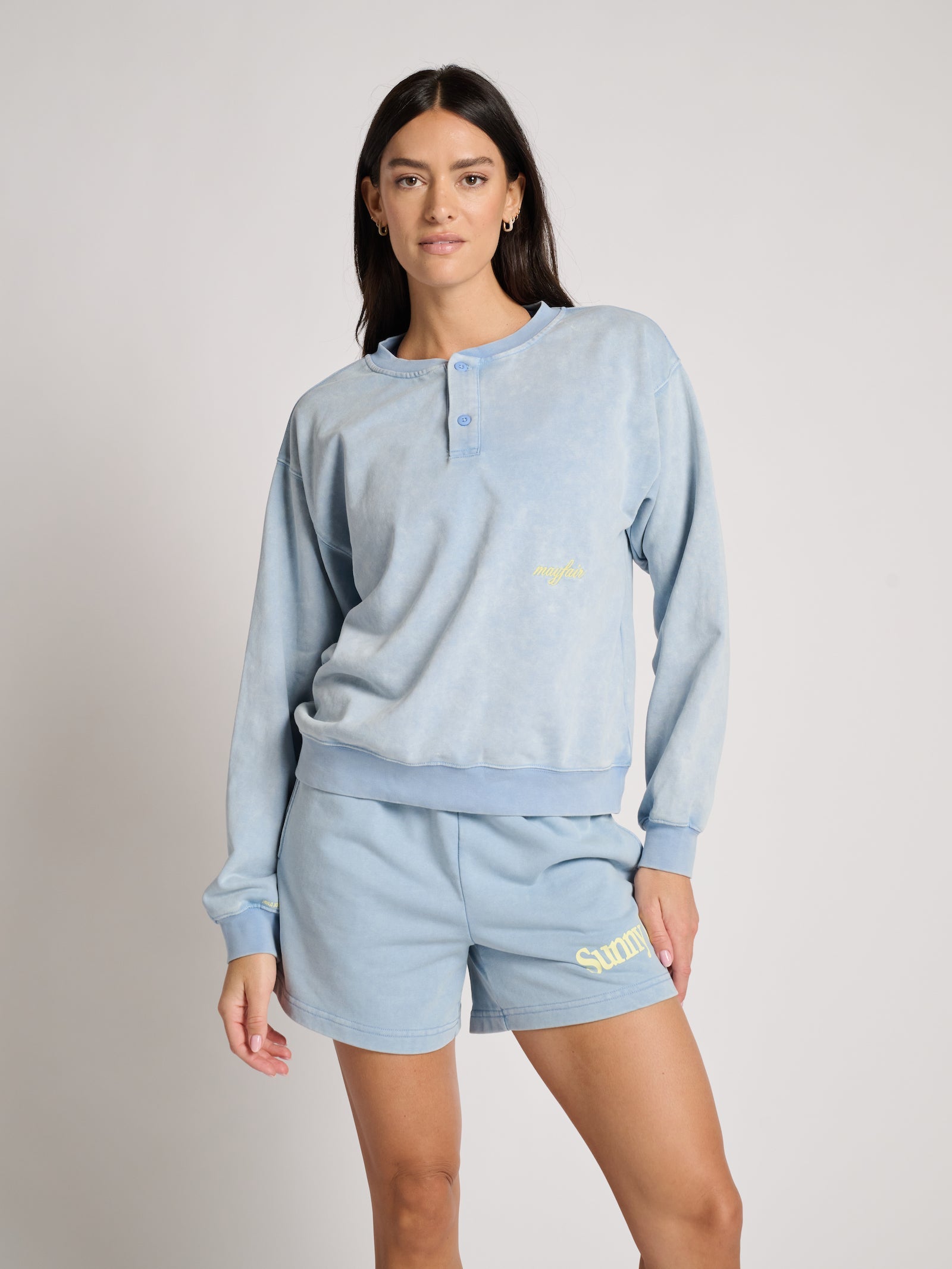 Sunny Days Are Coming Henley Sweatshirt | The Mayfair Group