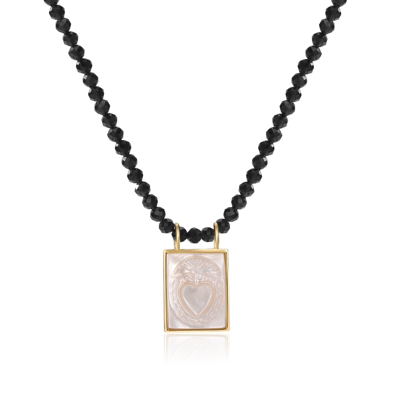 Sacred Heart Necklace (Mother of Pearl)