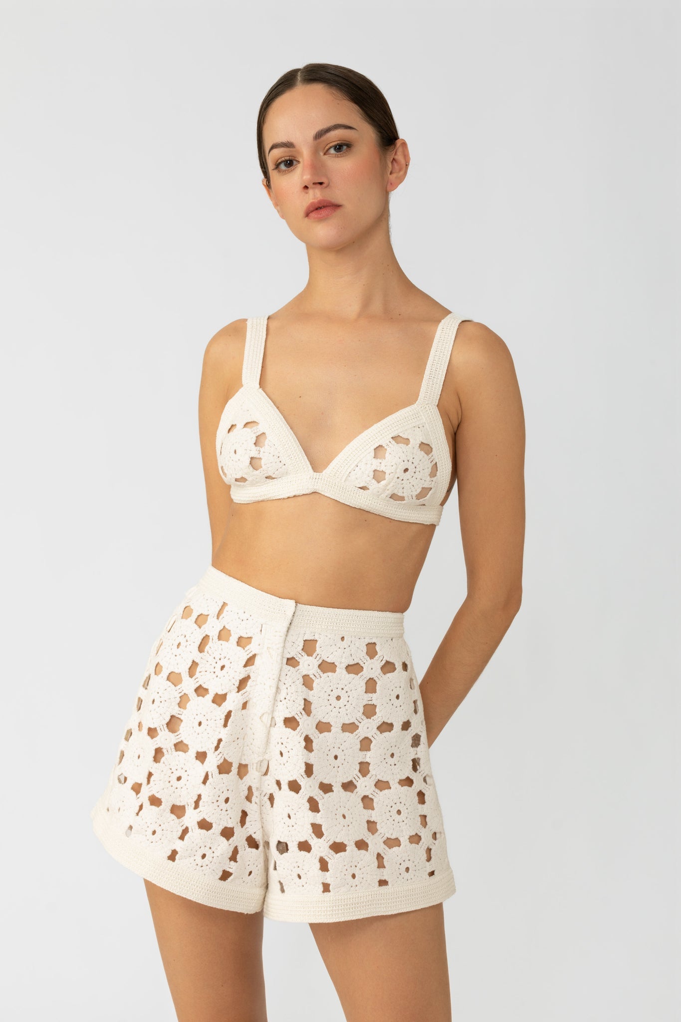 Myko Crochet Bralette - White
