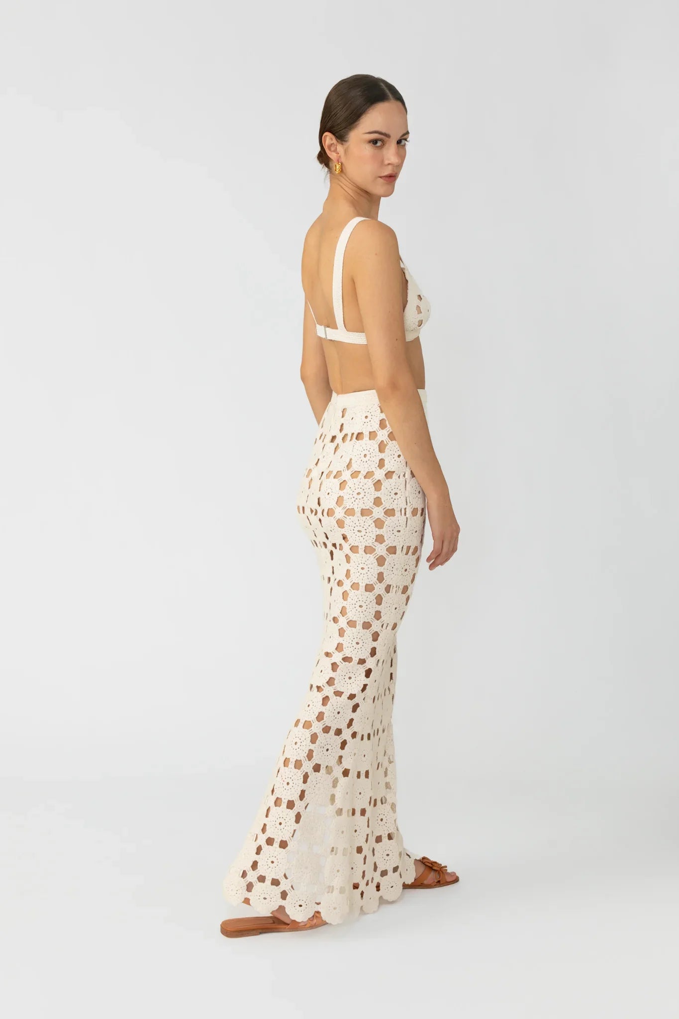 Myko Crochet Skirt - White