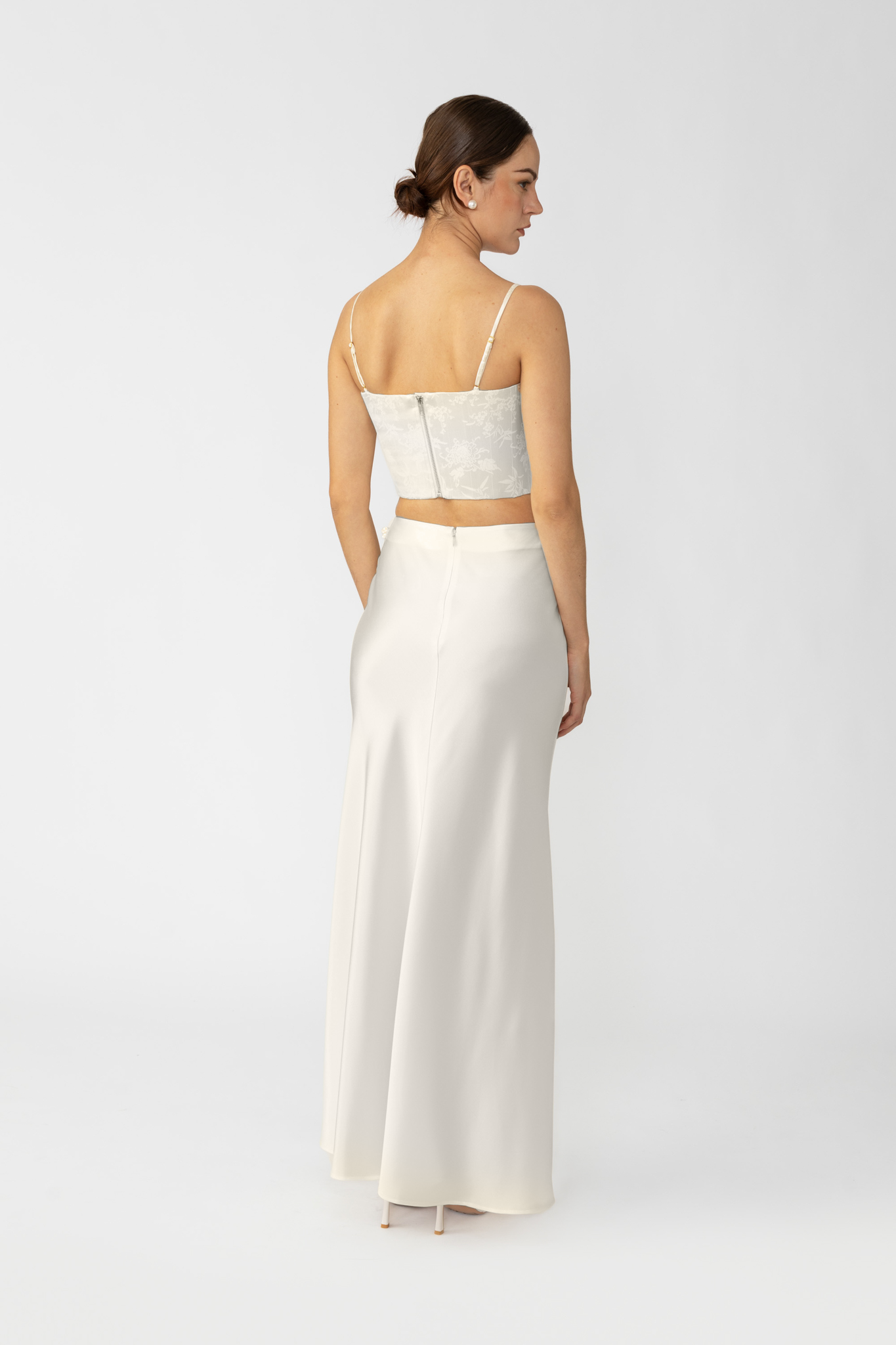Pia Satin Skirt - Ivory