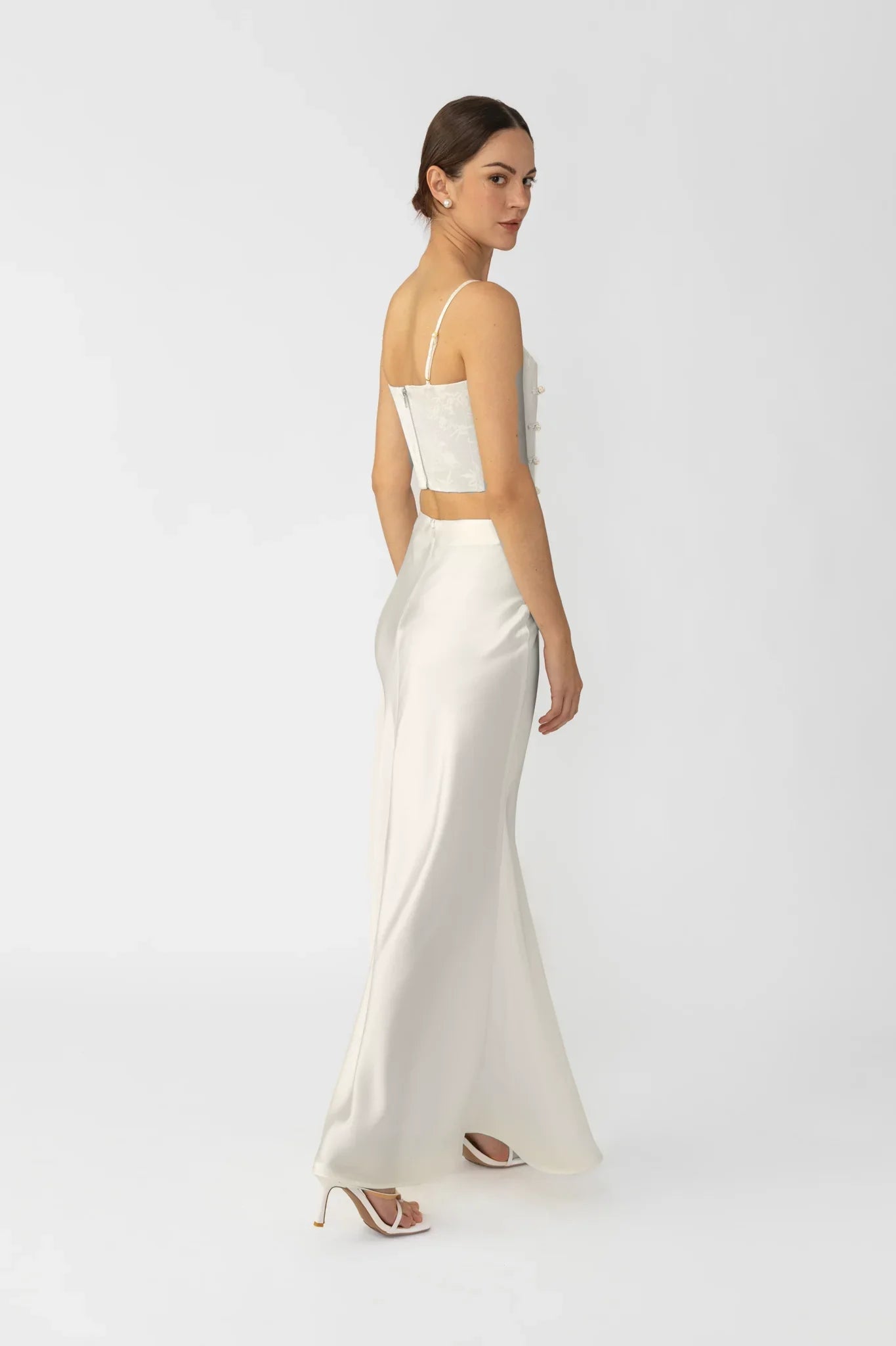 Pia Satin Skirt - Ivory