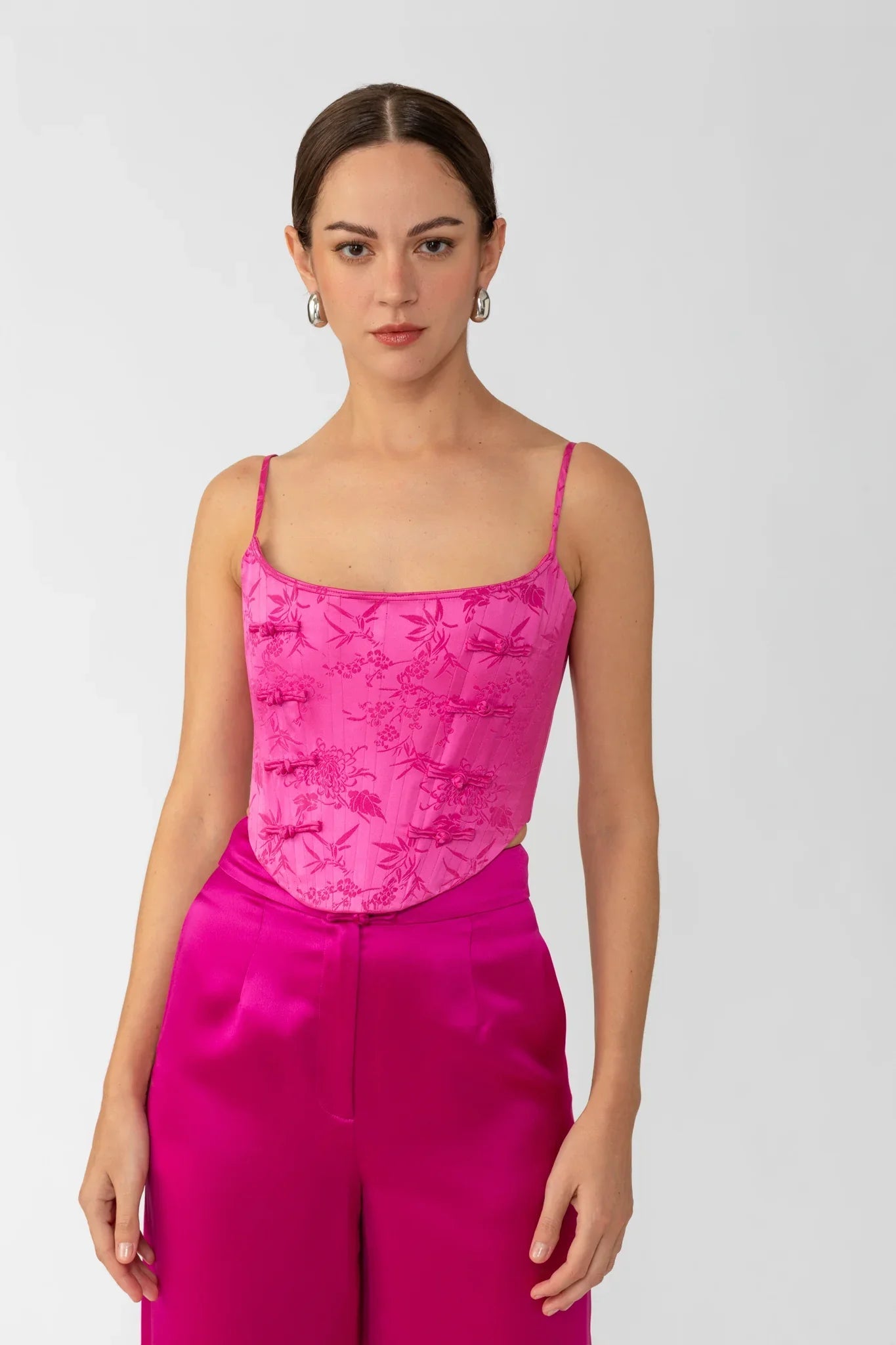 Nadia Corset Top - Magenta Pink