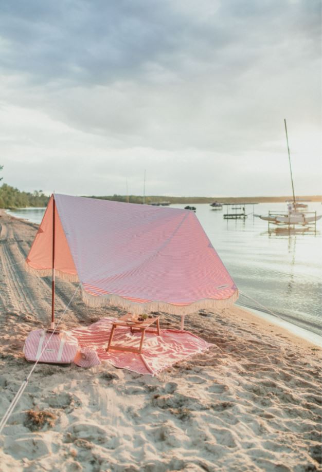 The Premium Beach Tent - Lauren's Pink Stripe Premium Beach Tent Business & Pleasure Co 