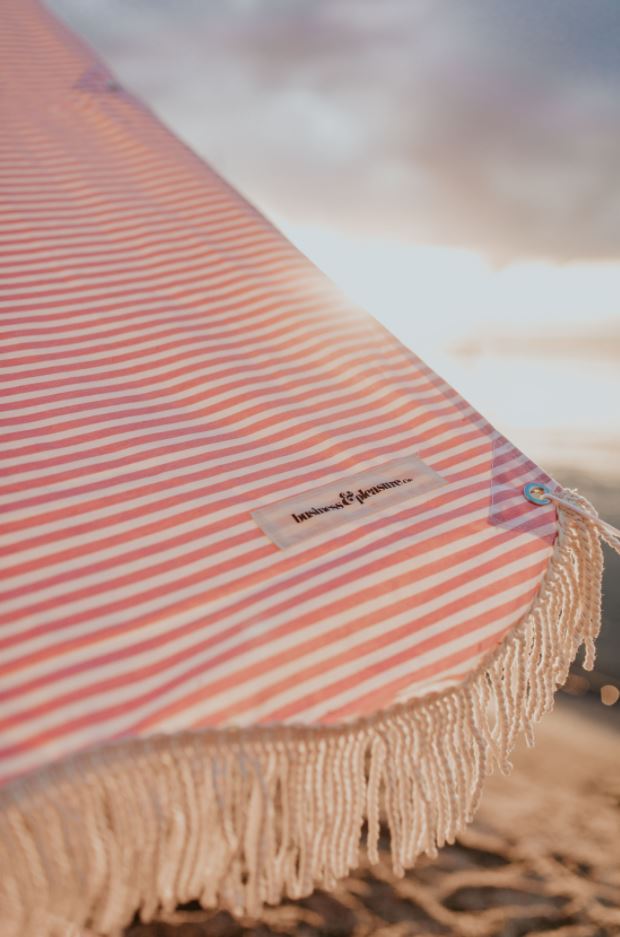 The Premium Beach Tent - Lauren's Pink Stripe Premium Beach Tent Business & Pleasure Co 