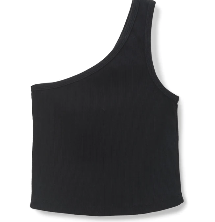 T73 - Call Me - One Shoulder Structured Rib Tank