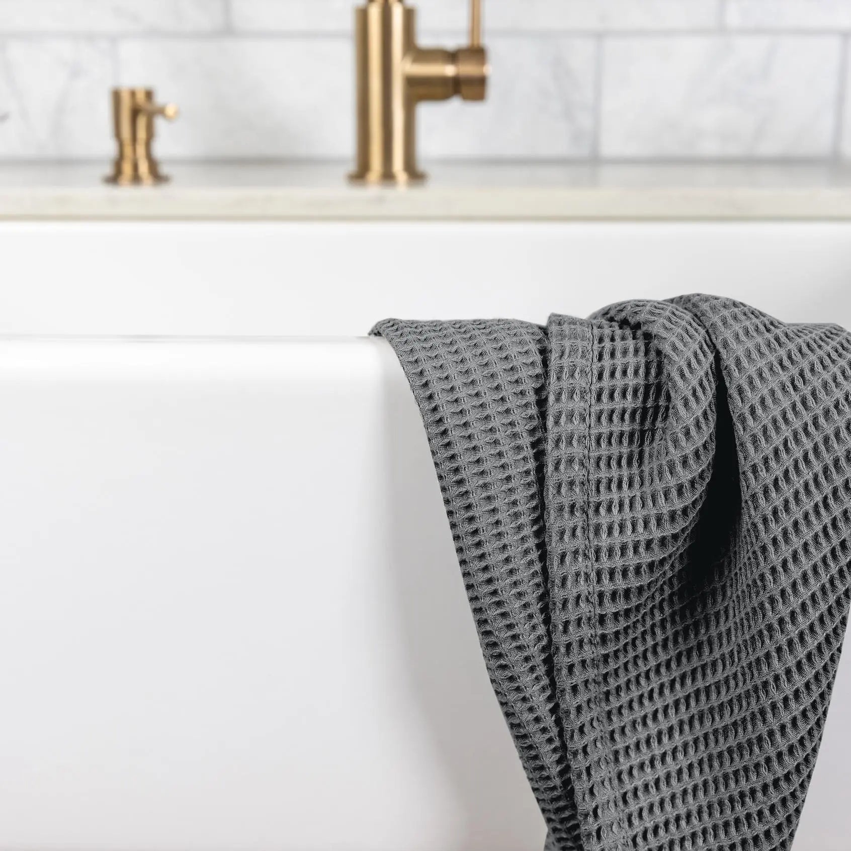 Blissful Bamboo Waffle Dish Towel Set | Slate