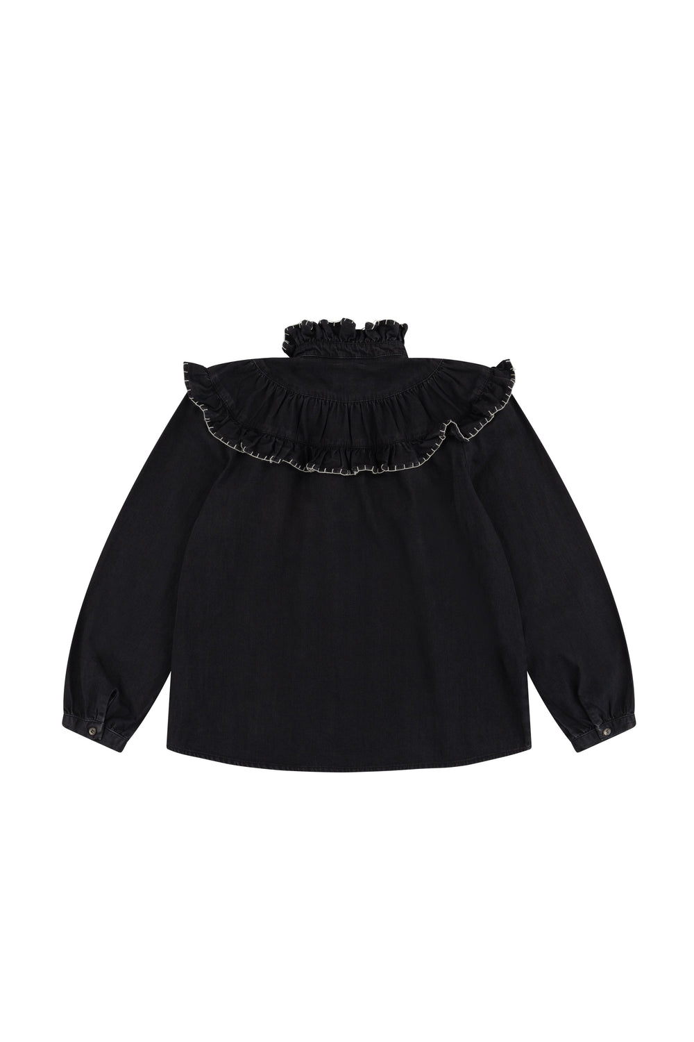 Victoria Blouse in Black Denim