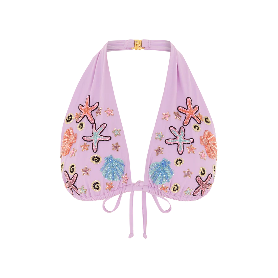 Fia Tropical Hand Embroidered Bikini Top