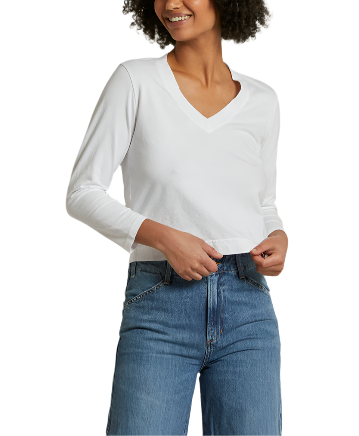 T173 - Sinatra - Ringspun Cotton Long Sleeve Vneck