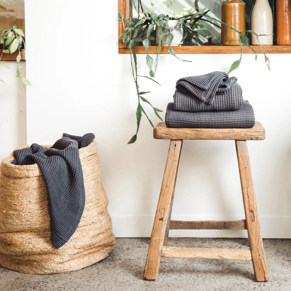 Bamboo Waffle Towel Set | Slate