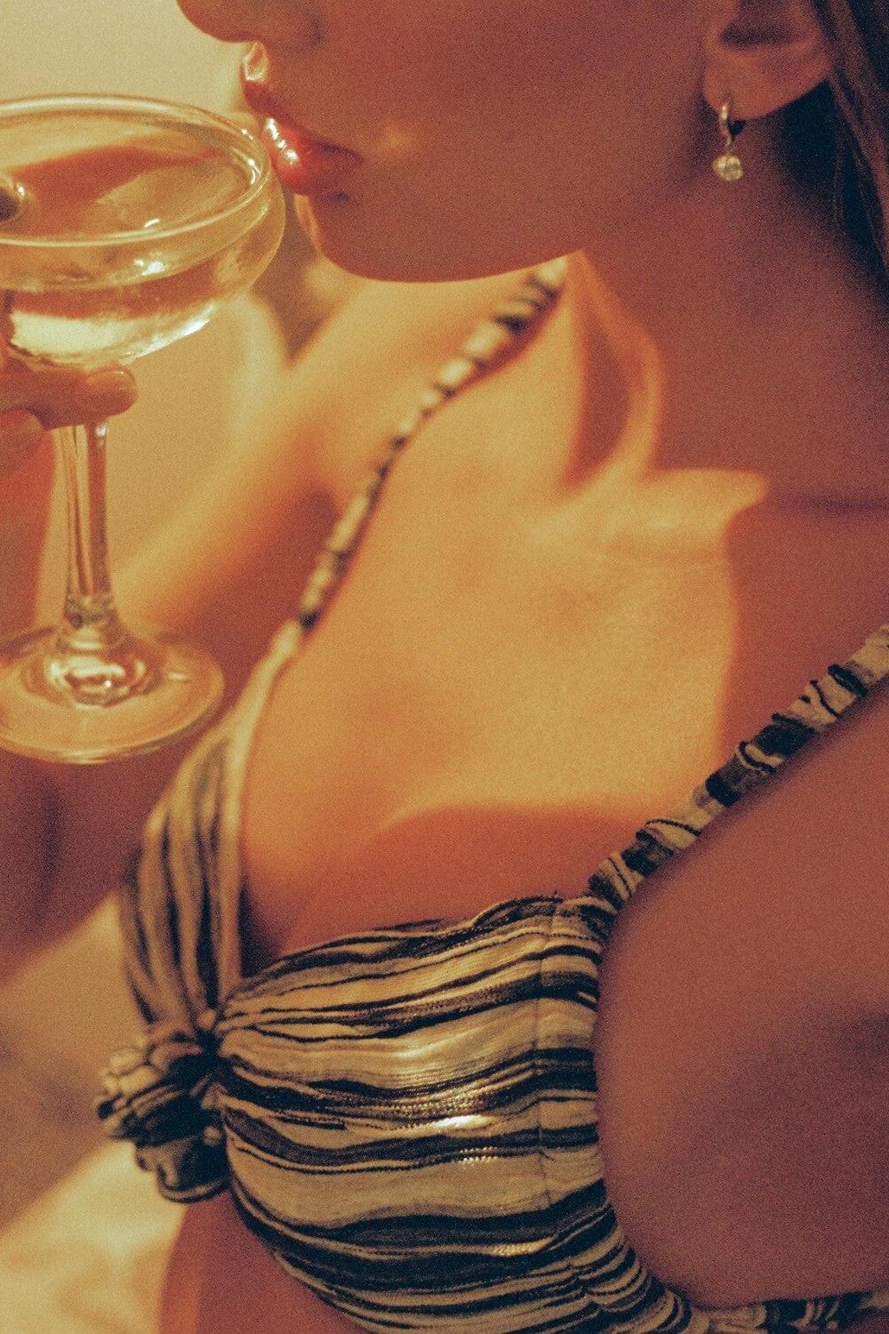 Slub Knit Devin Rosa Bikini Top