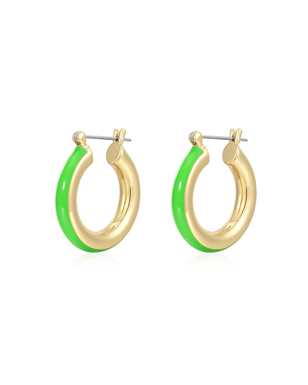 Stripe Baby Amalfi Hoops- Bright Green- Gold