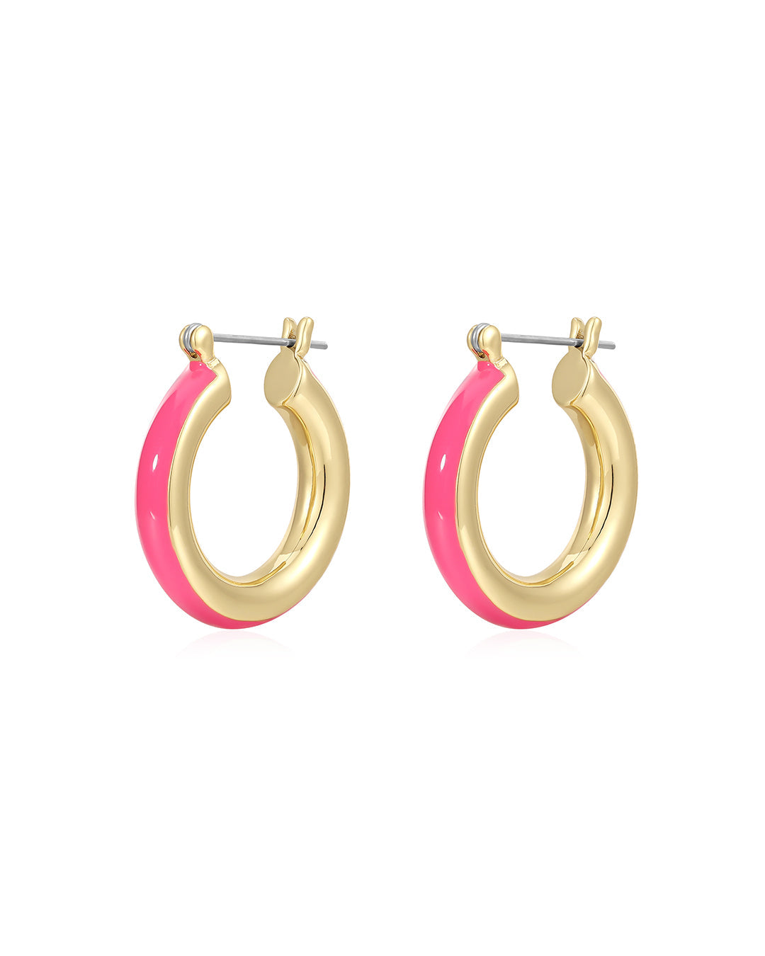 Stripe Baby Amalfi Hoops- Hot Pink- Gold