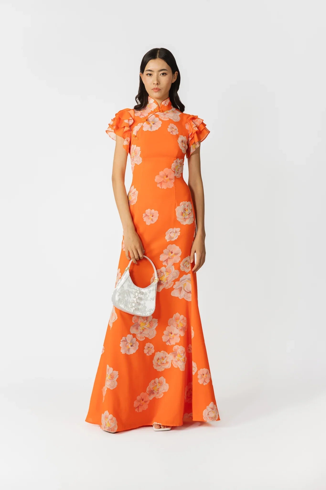 Sylvie Floral Dress - Orange  Multi