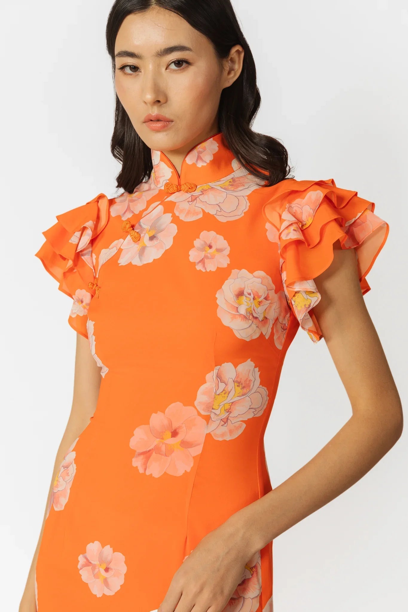 Sylvie Floral Dress - Orange  Multi