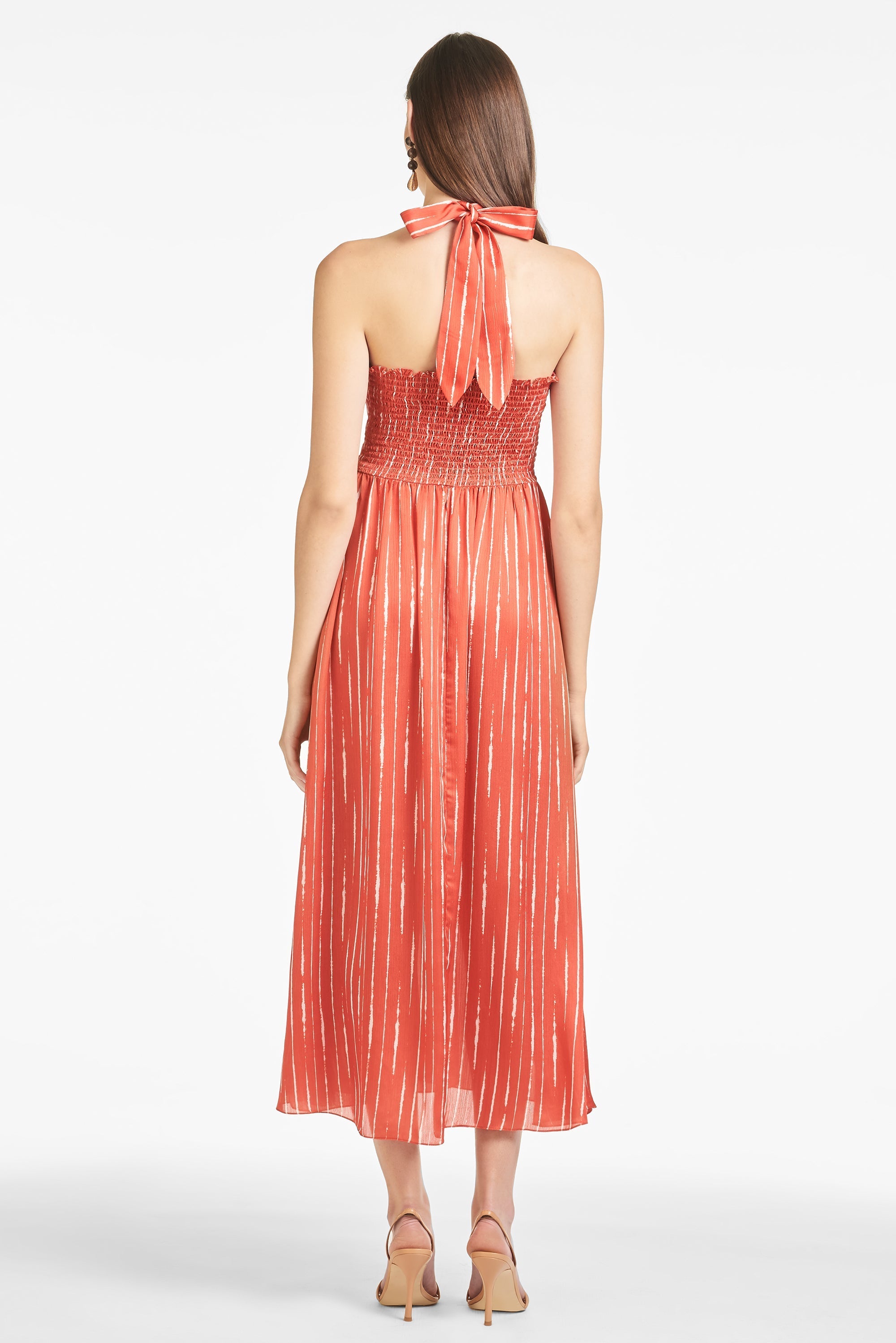 Reid Dress - Striped Orange Shibori - Final Sale