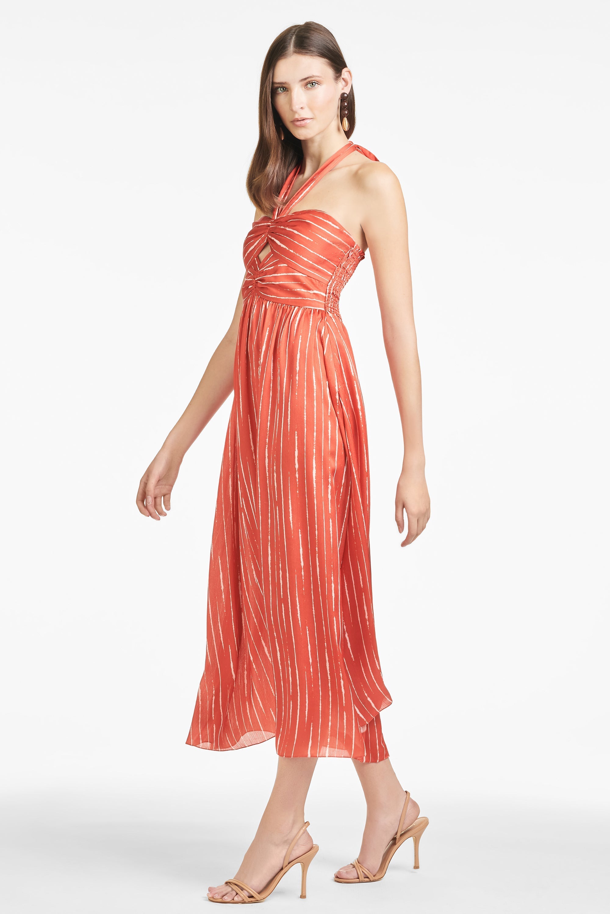 Reid Dress - Striped Orange Shibori - Final Sale