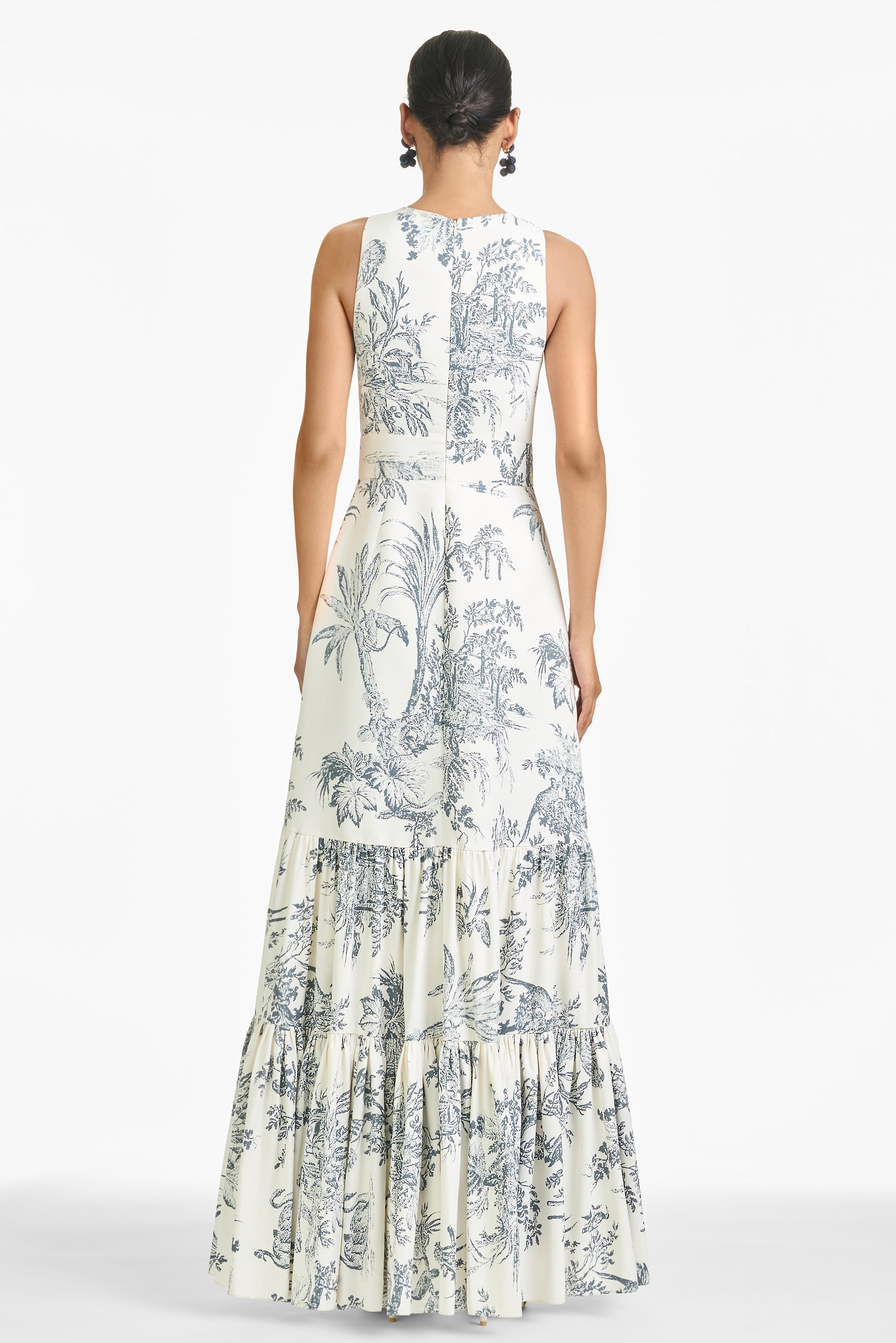 Rori Gown - Grey/Ivory Toile Print - Final Sale