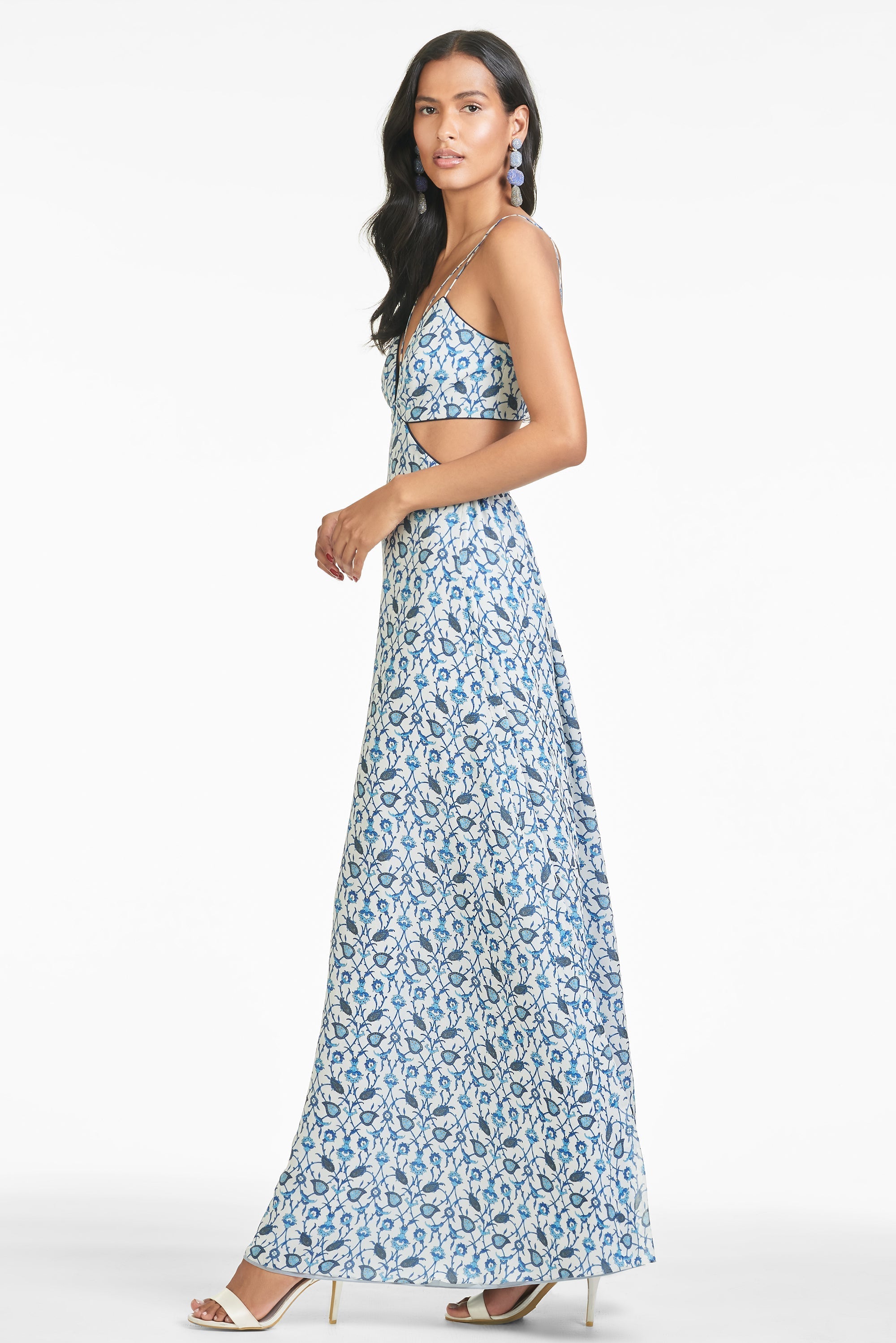 Heather Dress - Blue Vine Print - Final Sale