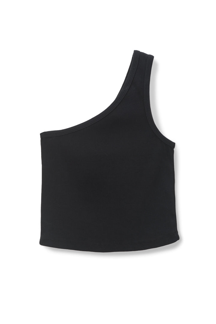 T73 - Call Me - One Shoulder Structured Rib Tank
