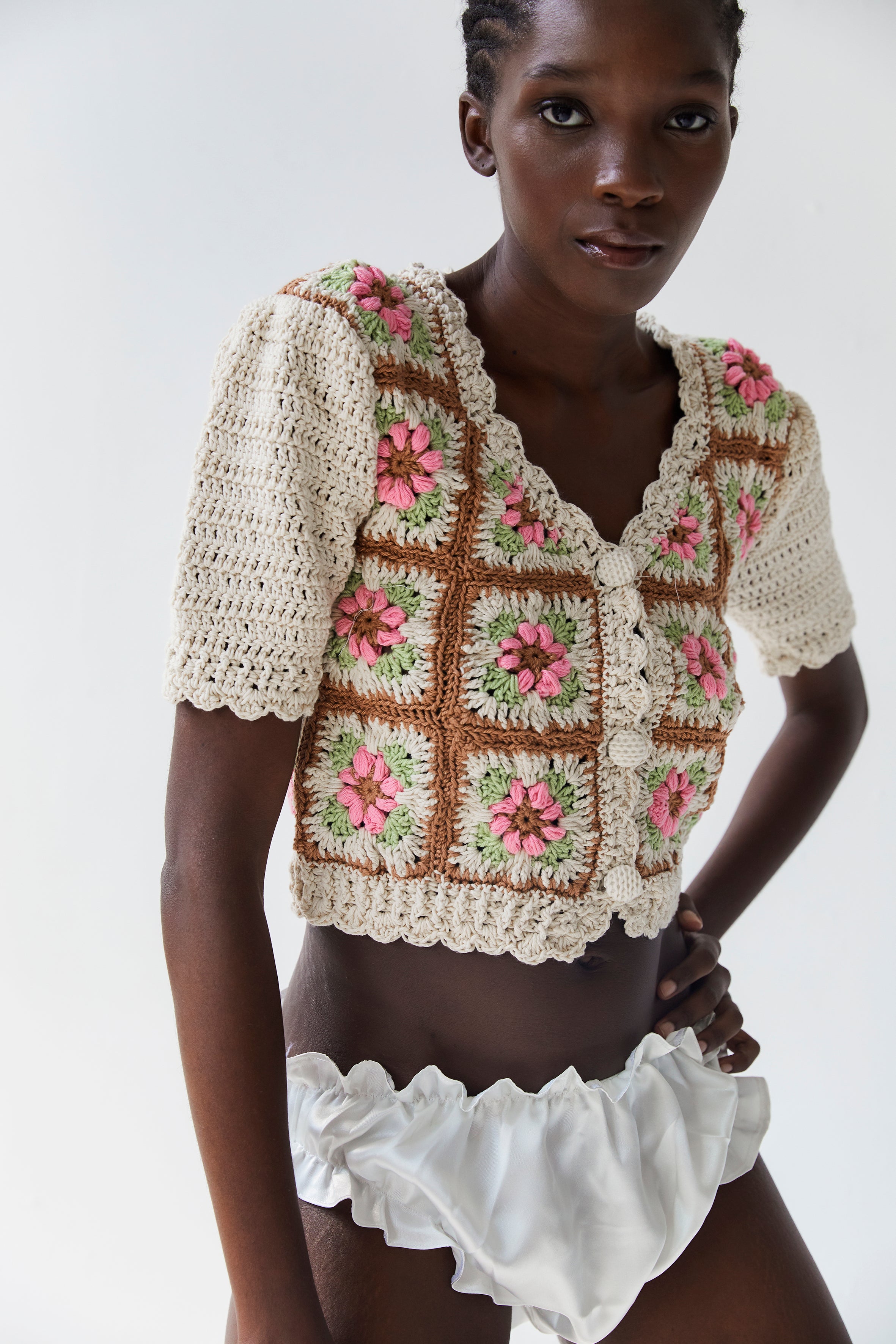 Nuria Crochet Cardigan  | Floral