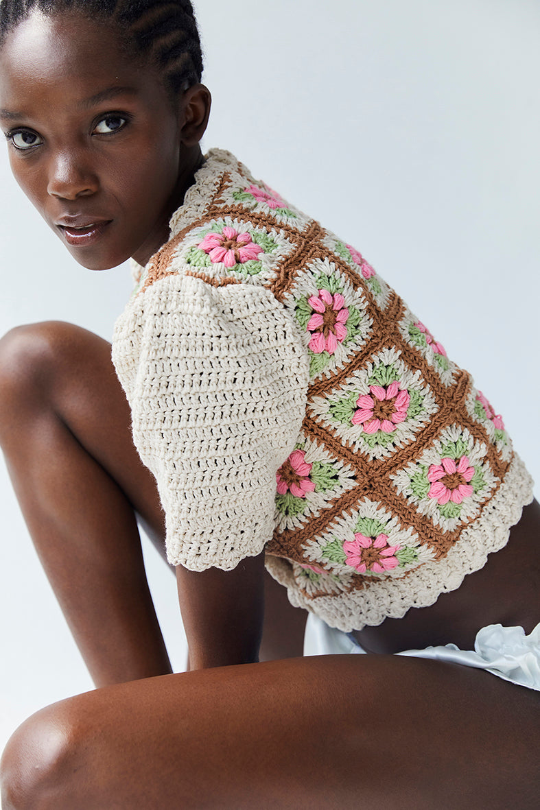 Nuria Crochet Cardigan  | Floral