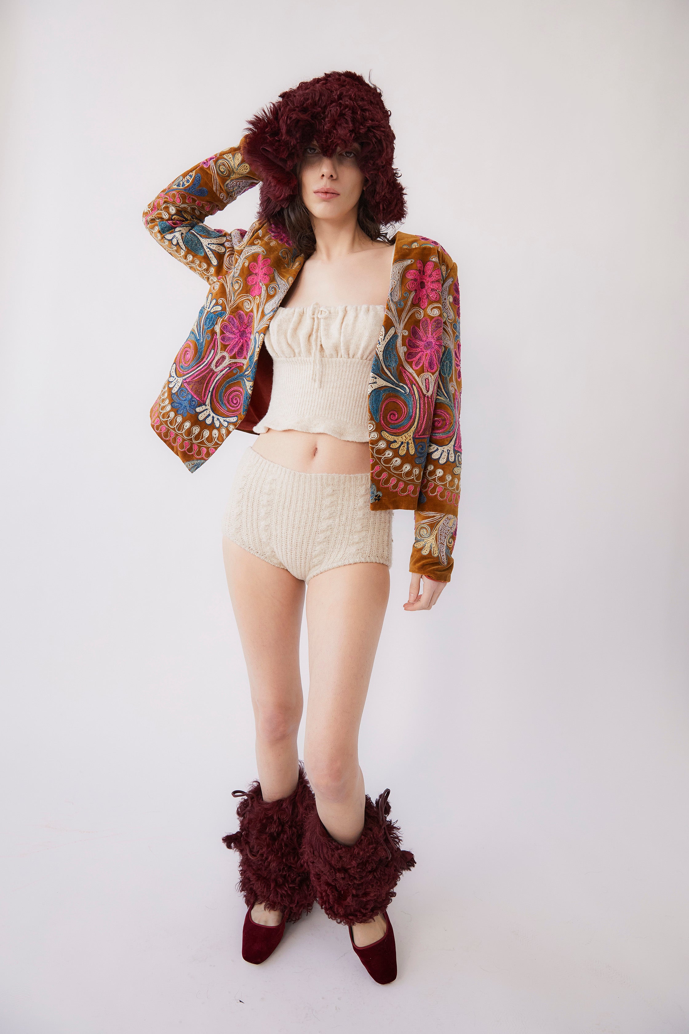 Vaiana Embroidered Jacket | Brown