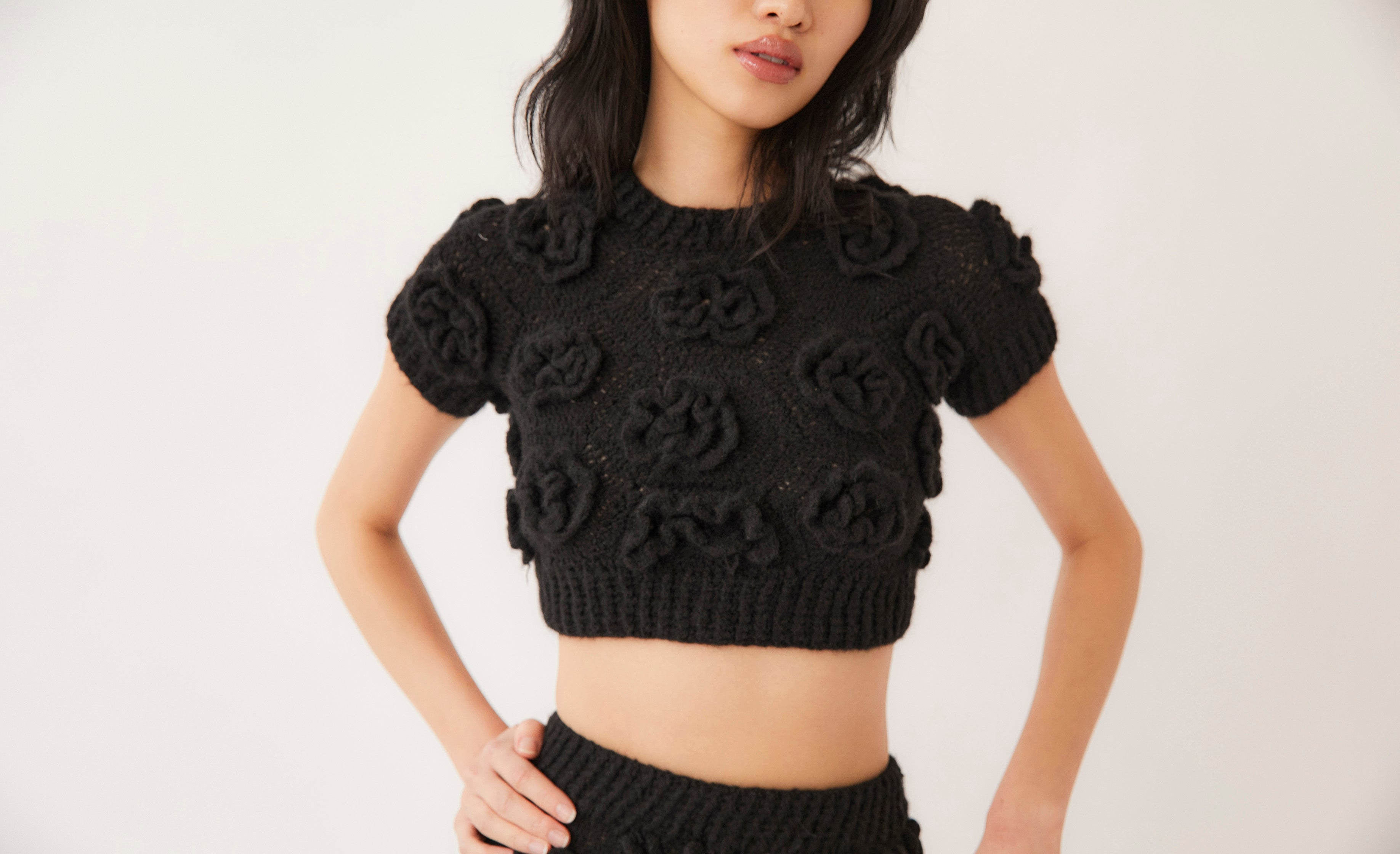 Polina Crochet Knit Floral Top