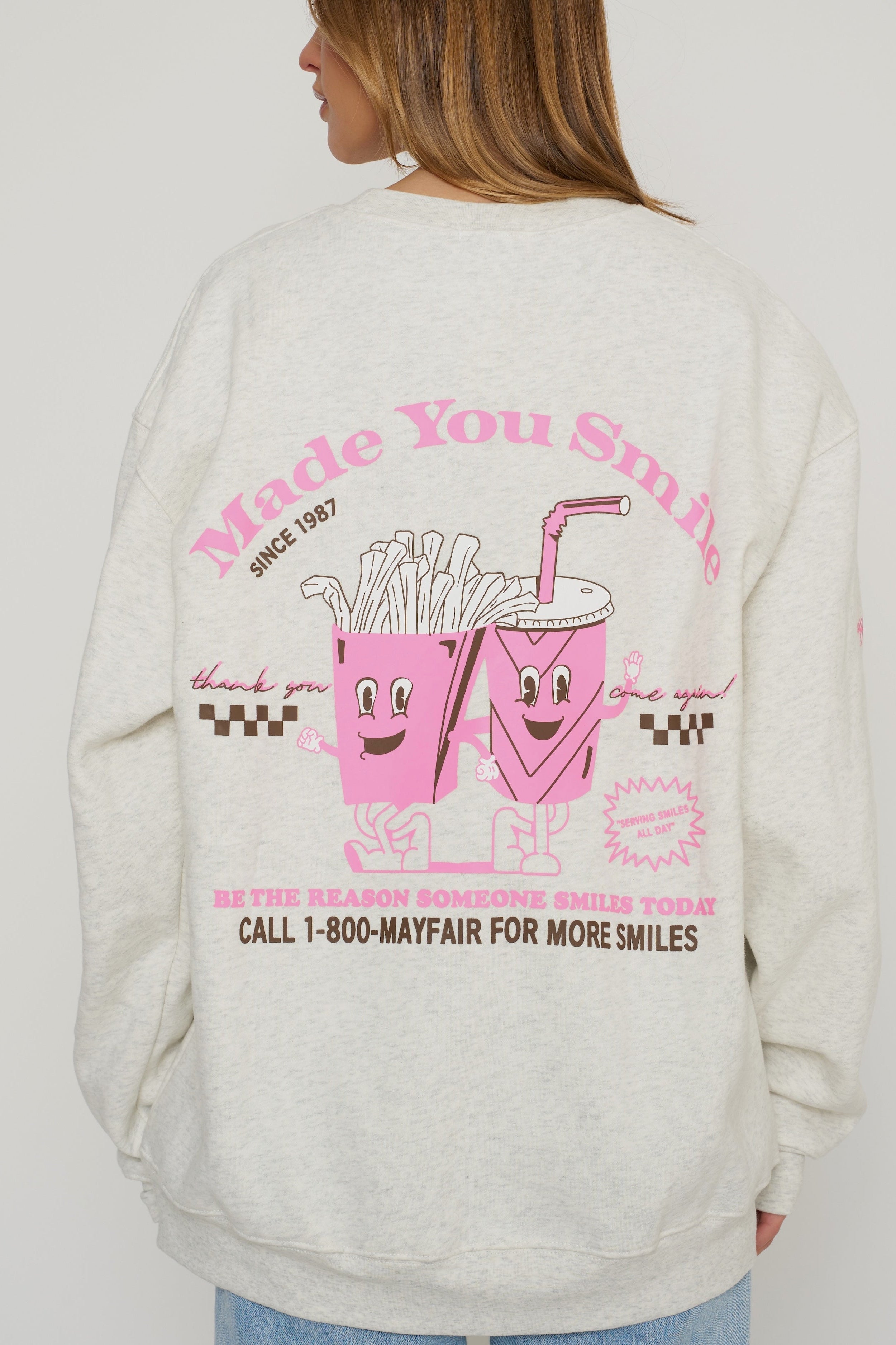 Made You Smile Grey Crewneck