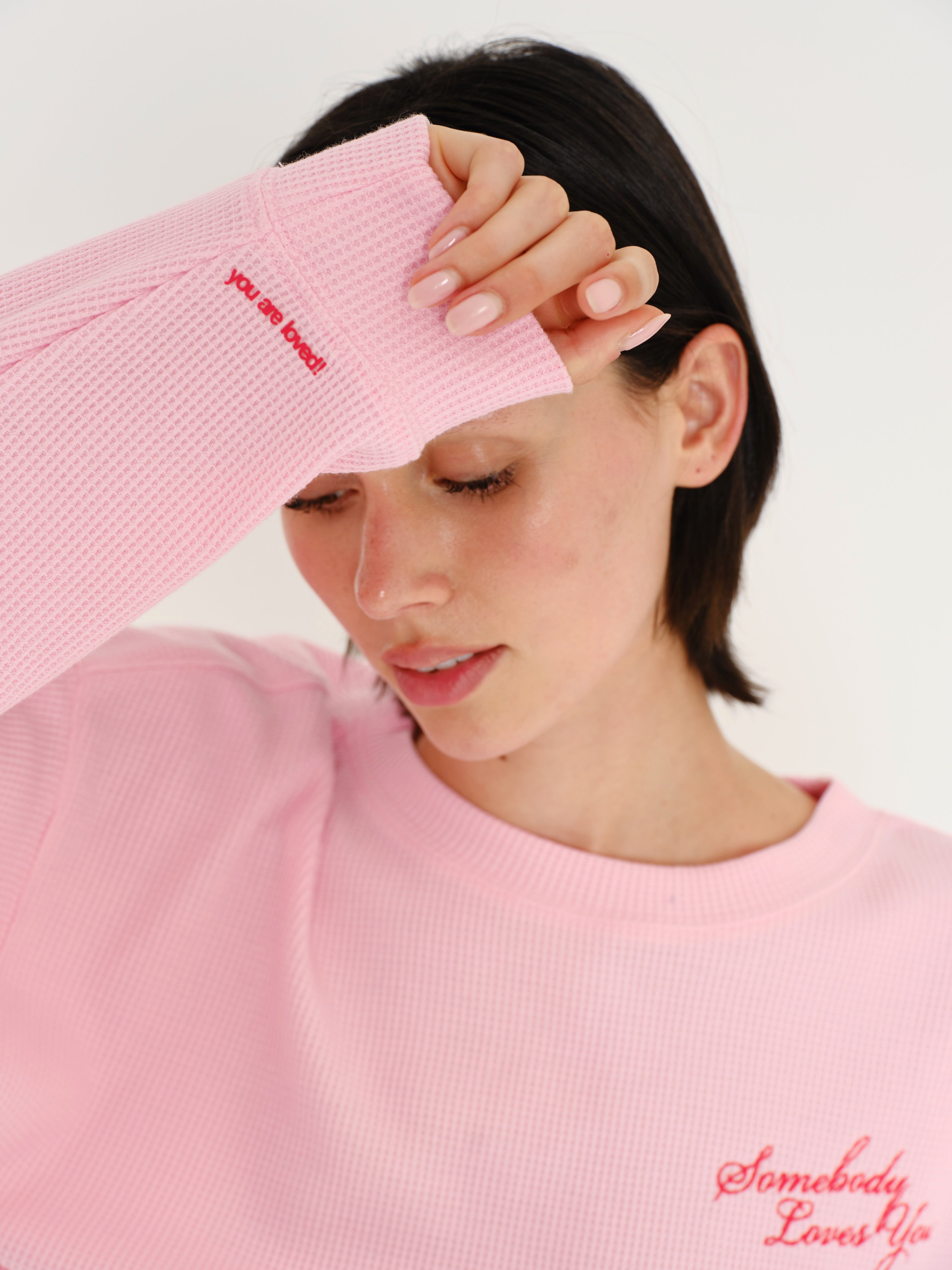 Somebody Loves You Waffle Crewneck