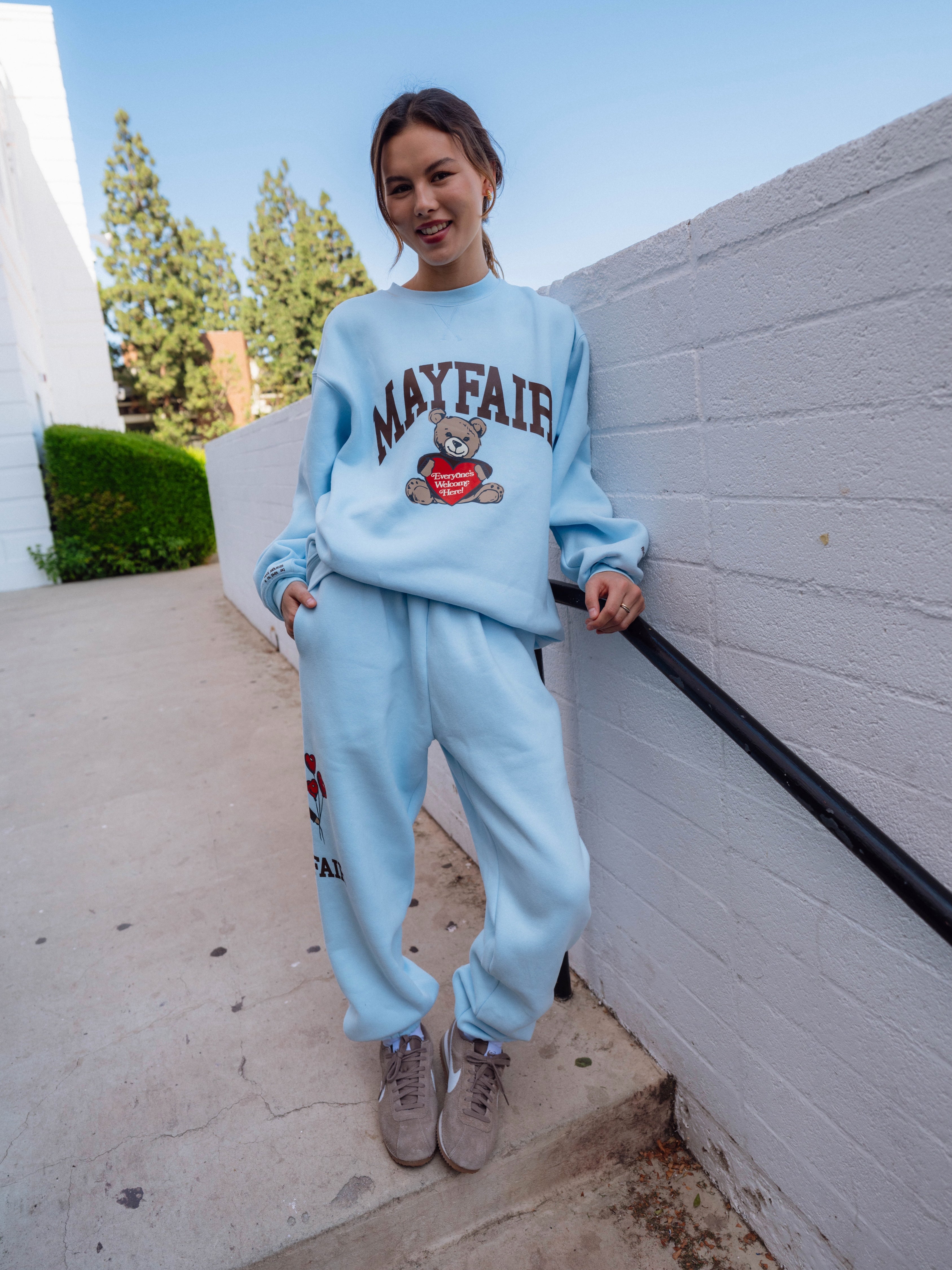 Everyone's Welcome Here Sky Blue Sweatpants