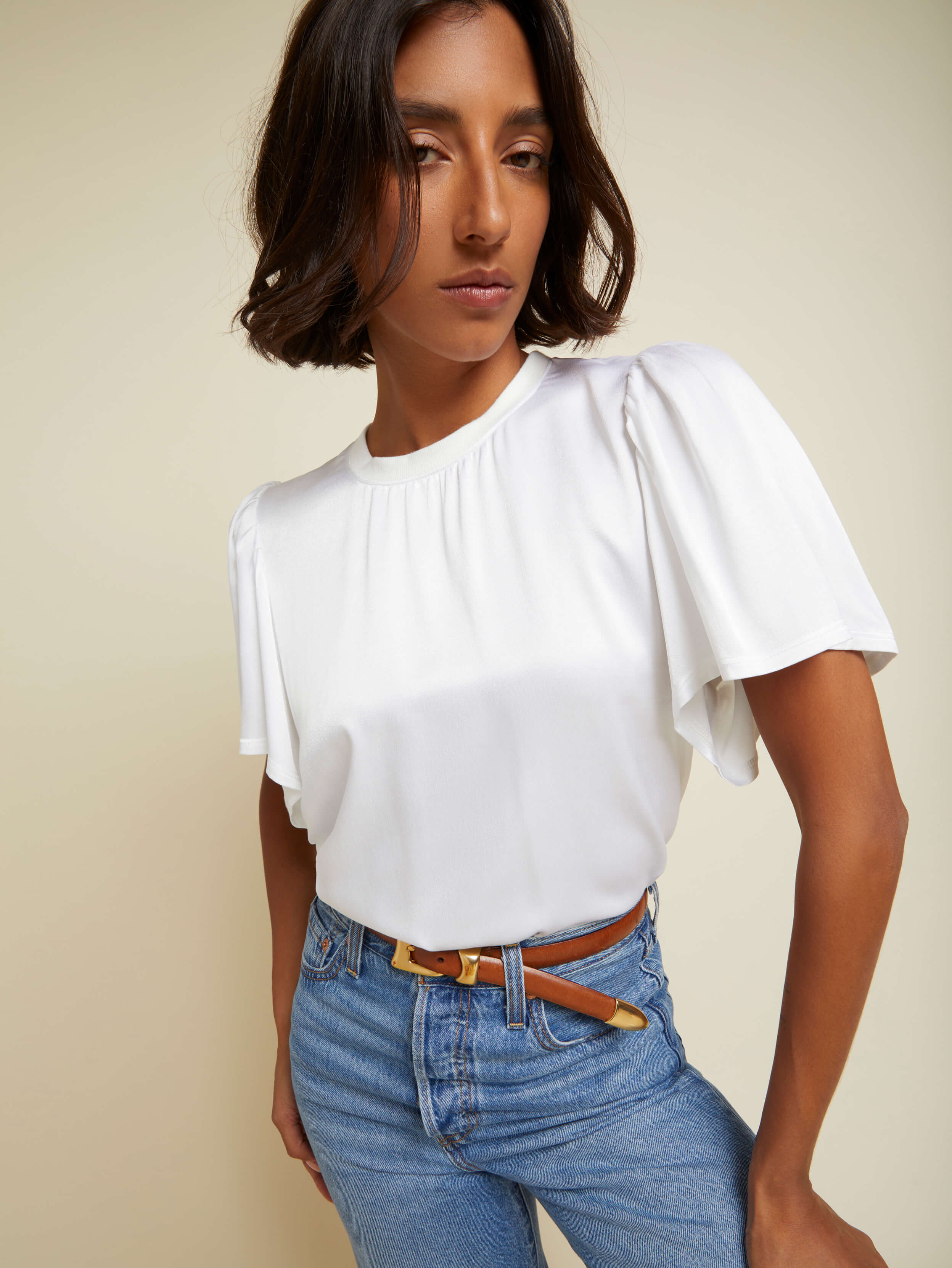 NATION LTD Toni Flutter Sleeve Top