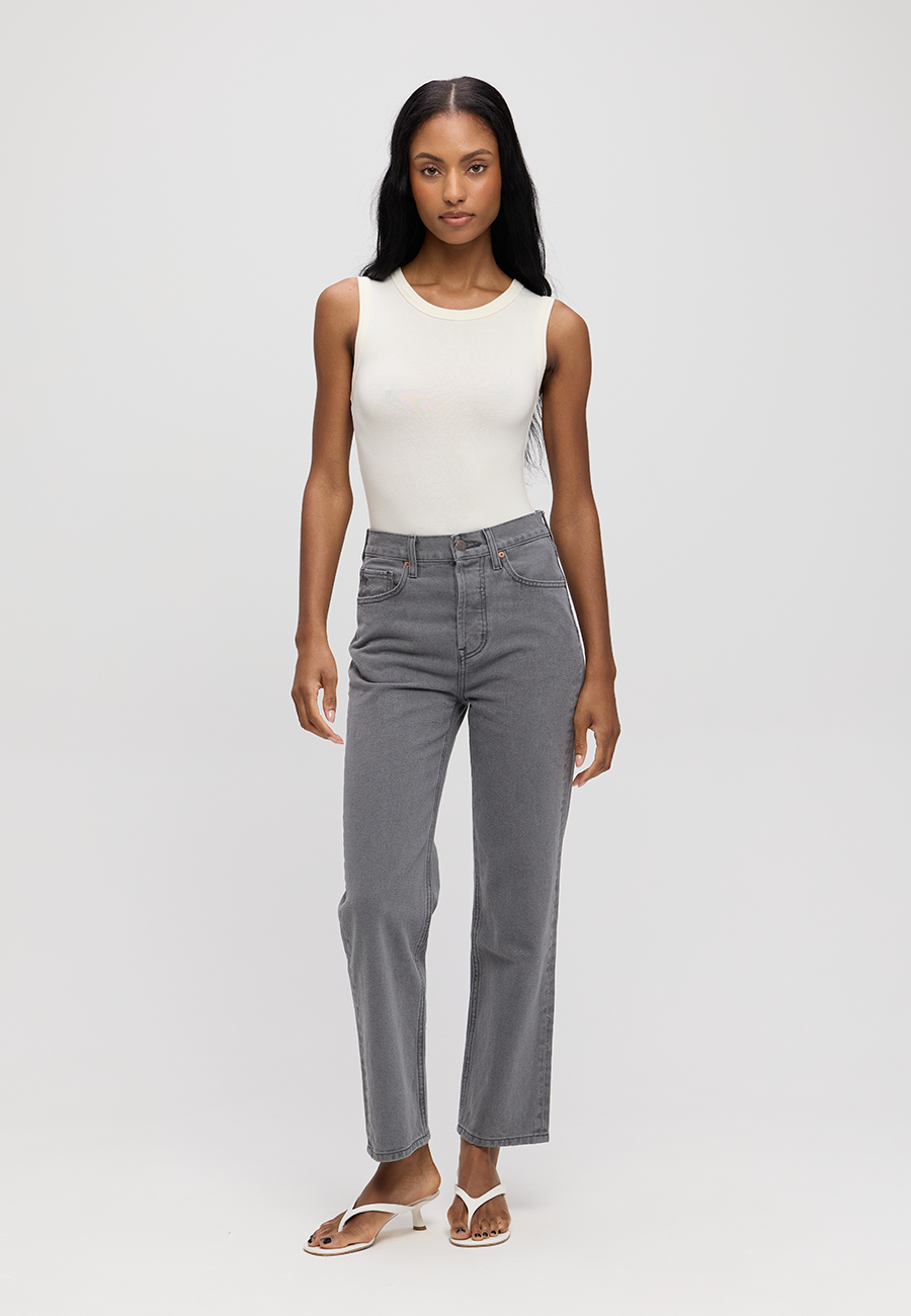 Tyler High Rise Straight - Moonstone