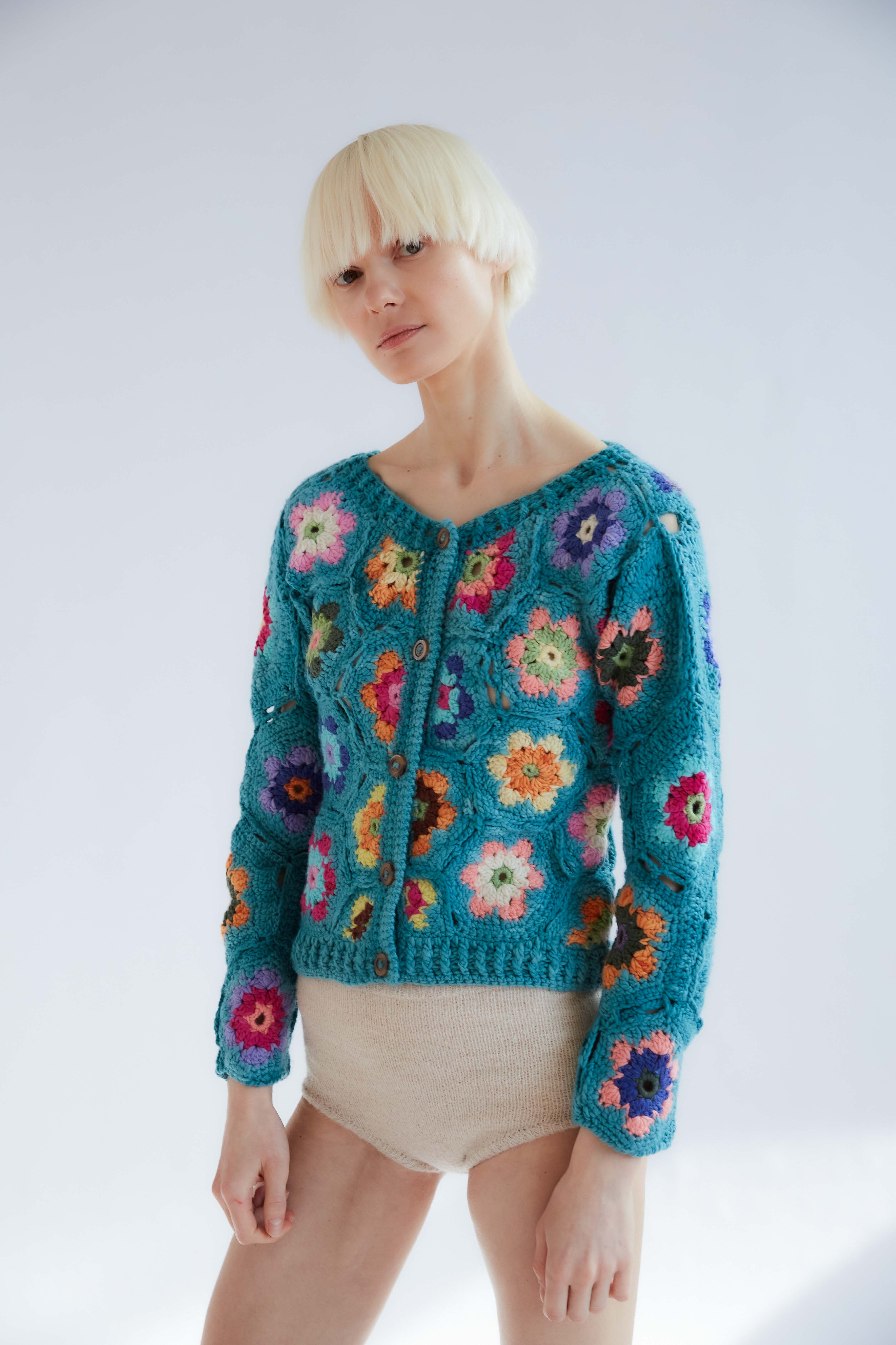 Tabita Crochet Wool Cardigan