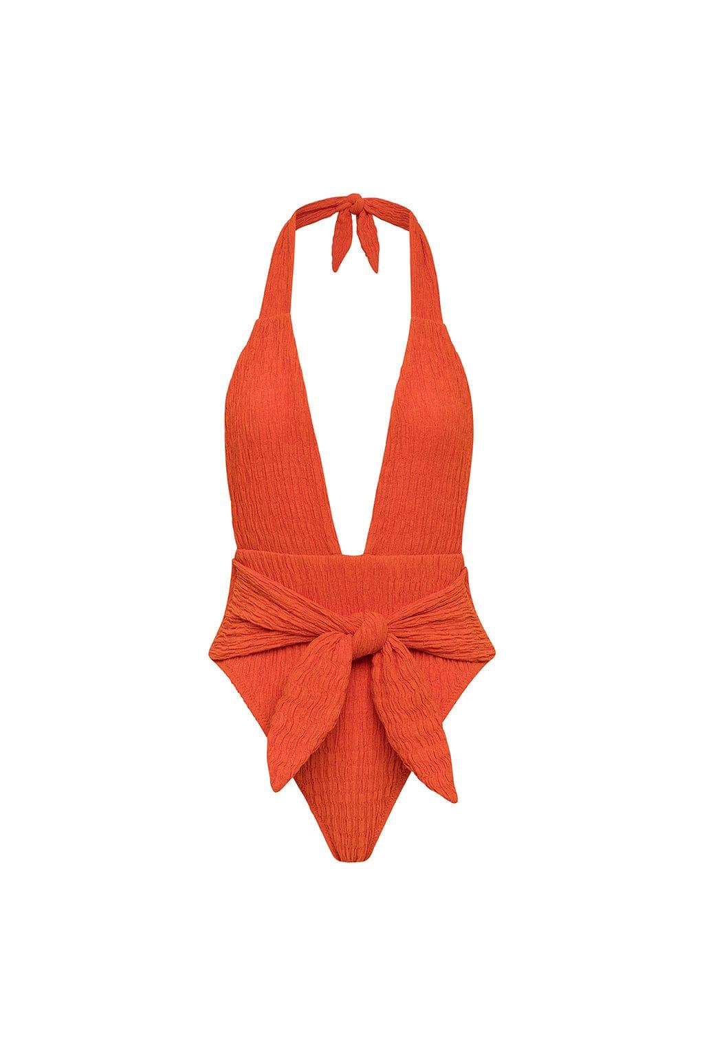 Tangerine Tropez Tie-Up One-Piece