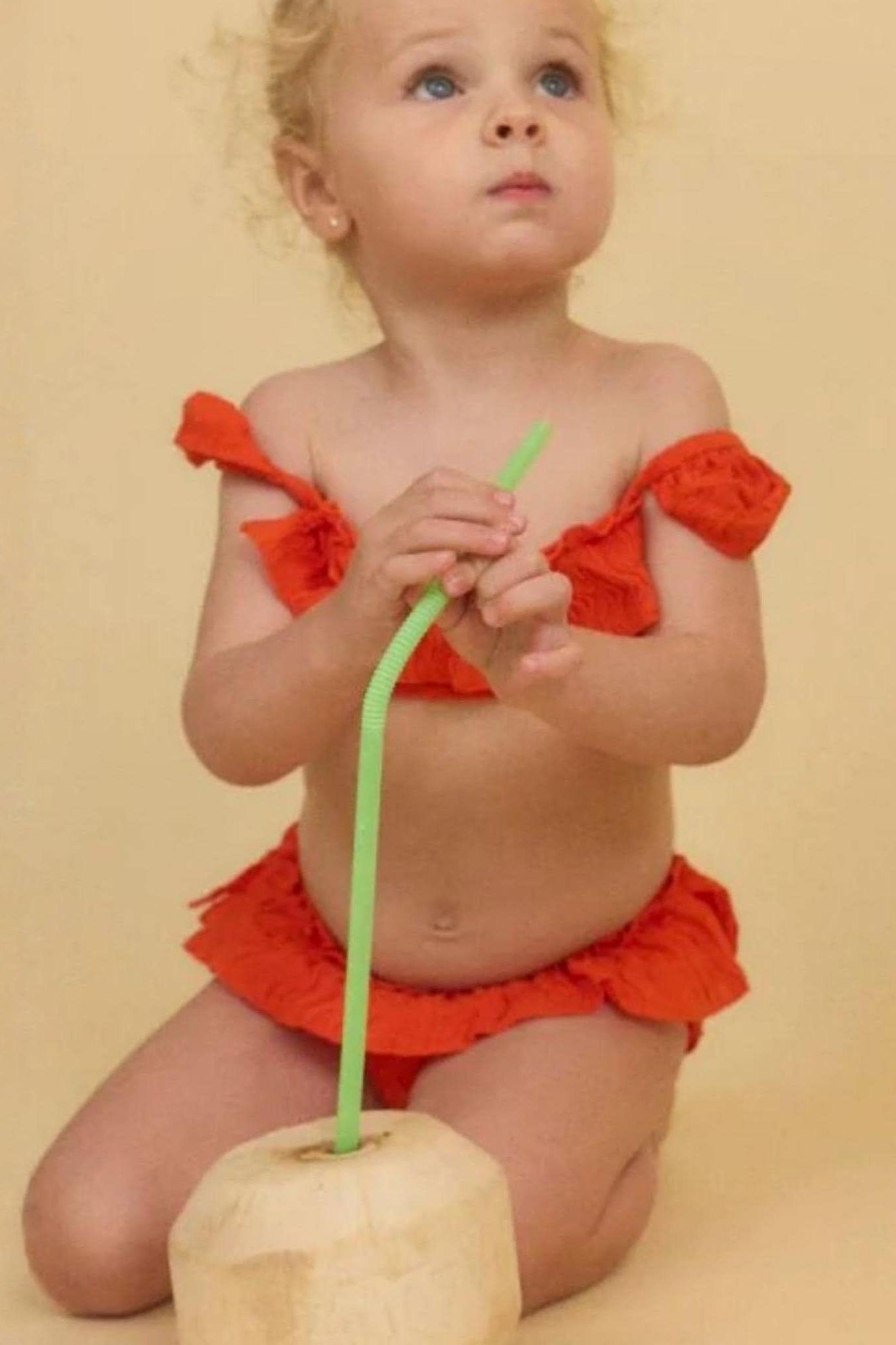 Tangerine Mini Cabana Bikini Set