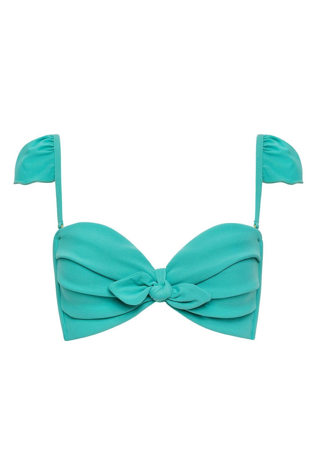 Teal Cabana Bikini Top