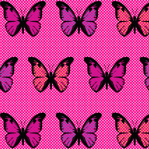 Mesh Bralette in Hot Pink Halftone Butterfly