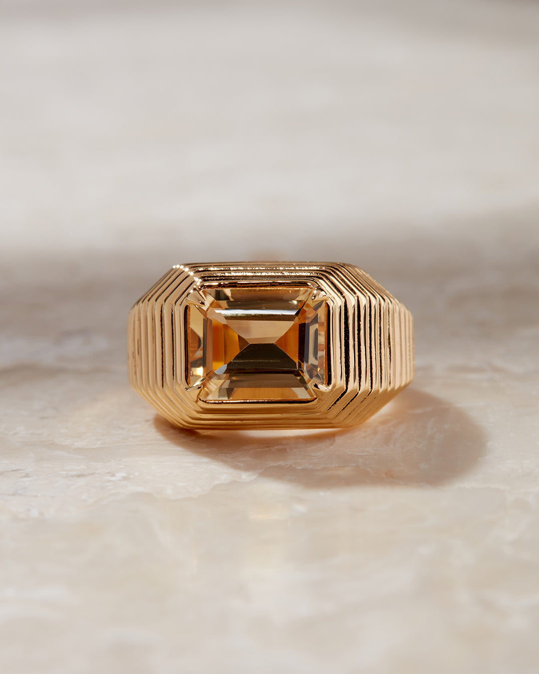 The Caroline Step-Cut Ring- Citrine - Luv Aj Fine