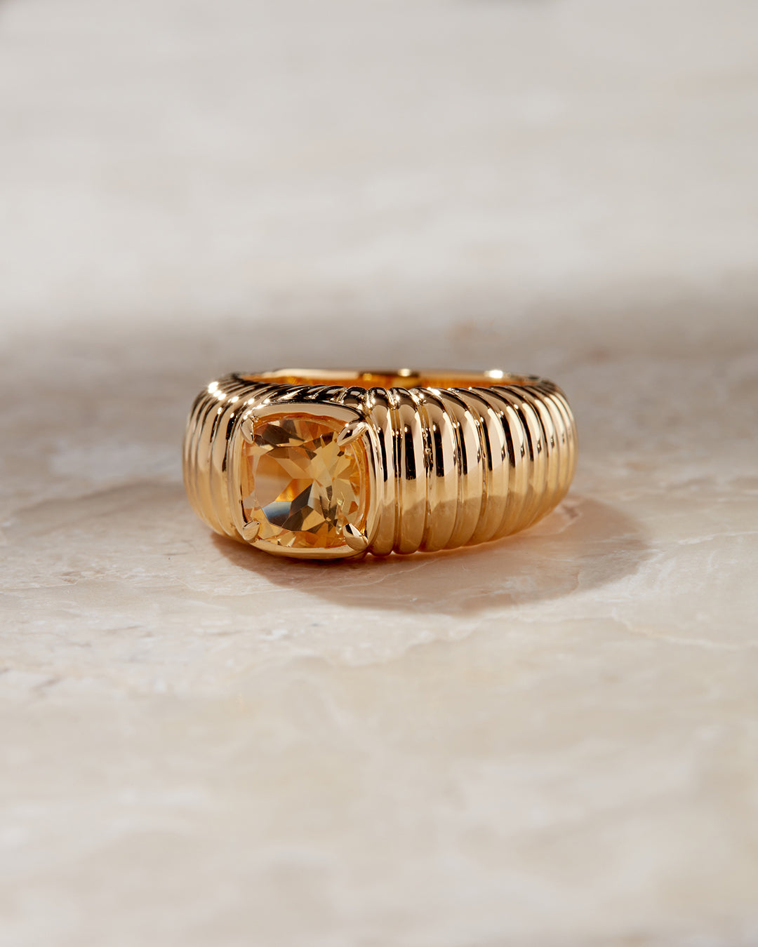 The Elizabeth Cushion Ring- Citrine - Luv Aj Fine