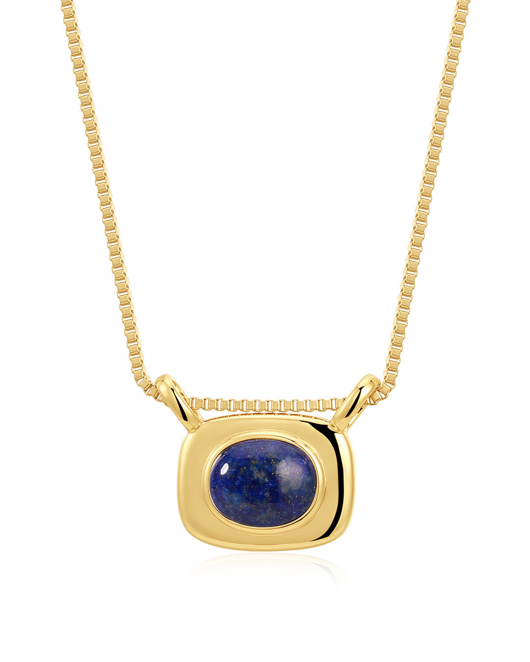 The Lapis Bezel Charm Necklace