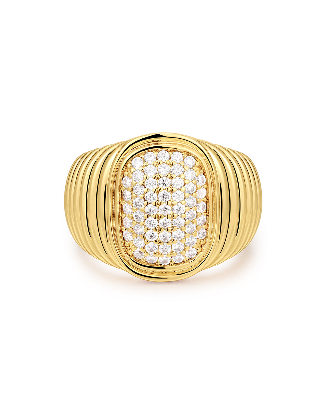 The Pave Oval Bezel Ring