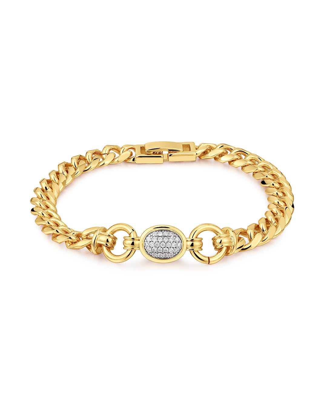 The Pave Oval Link Bracelet